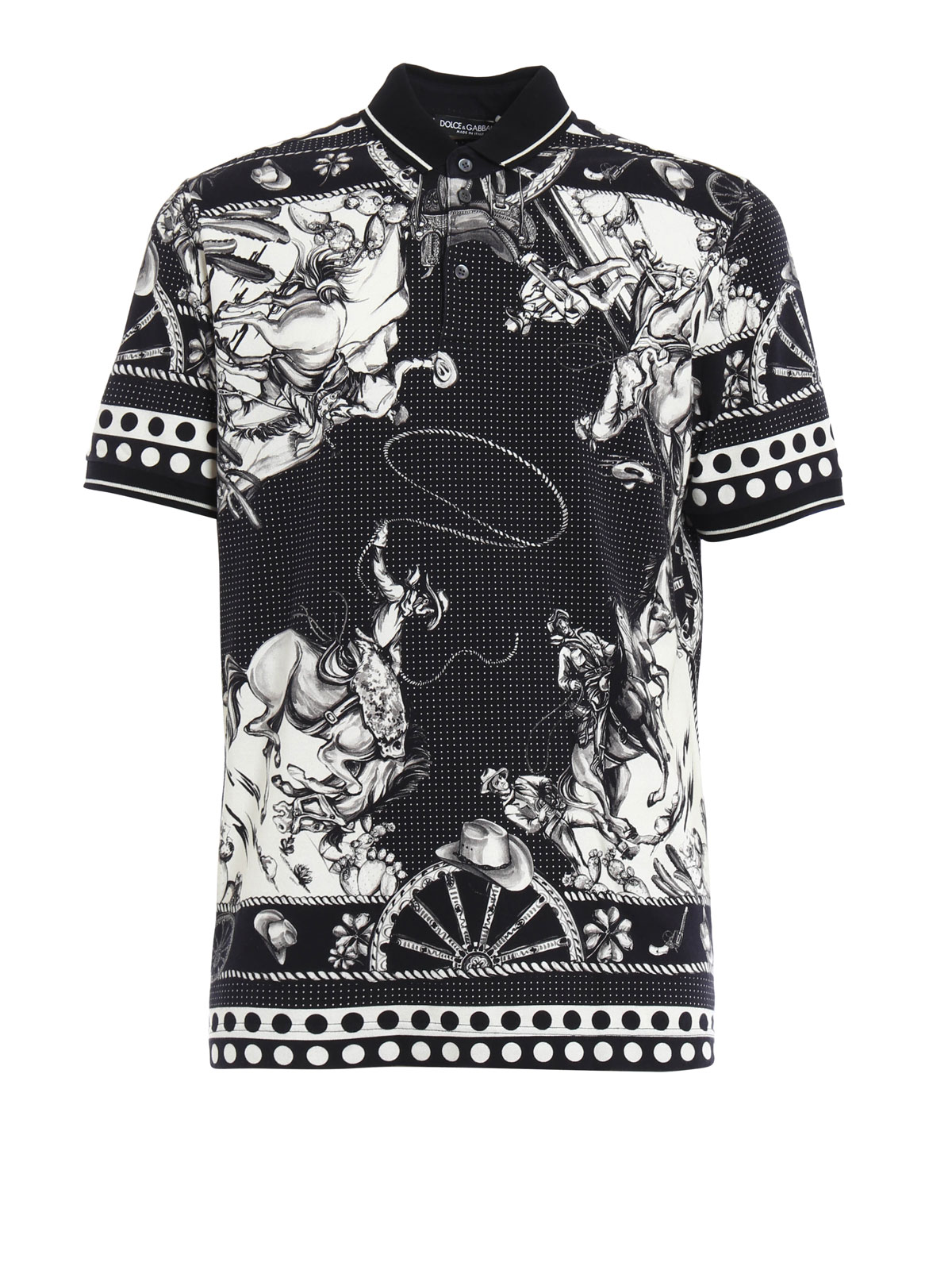 Dolce & Gabbana Sicilian western polo shirt|G8GH1TFP7JYHN074