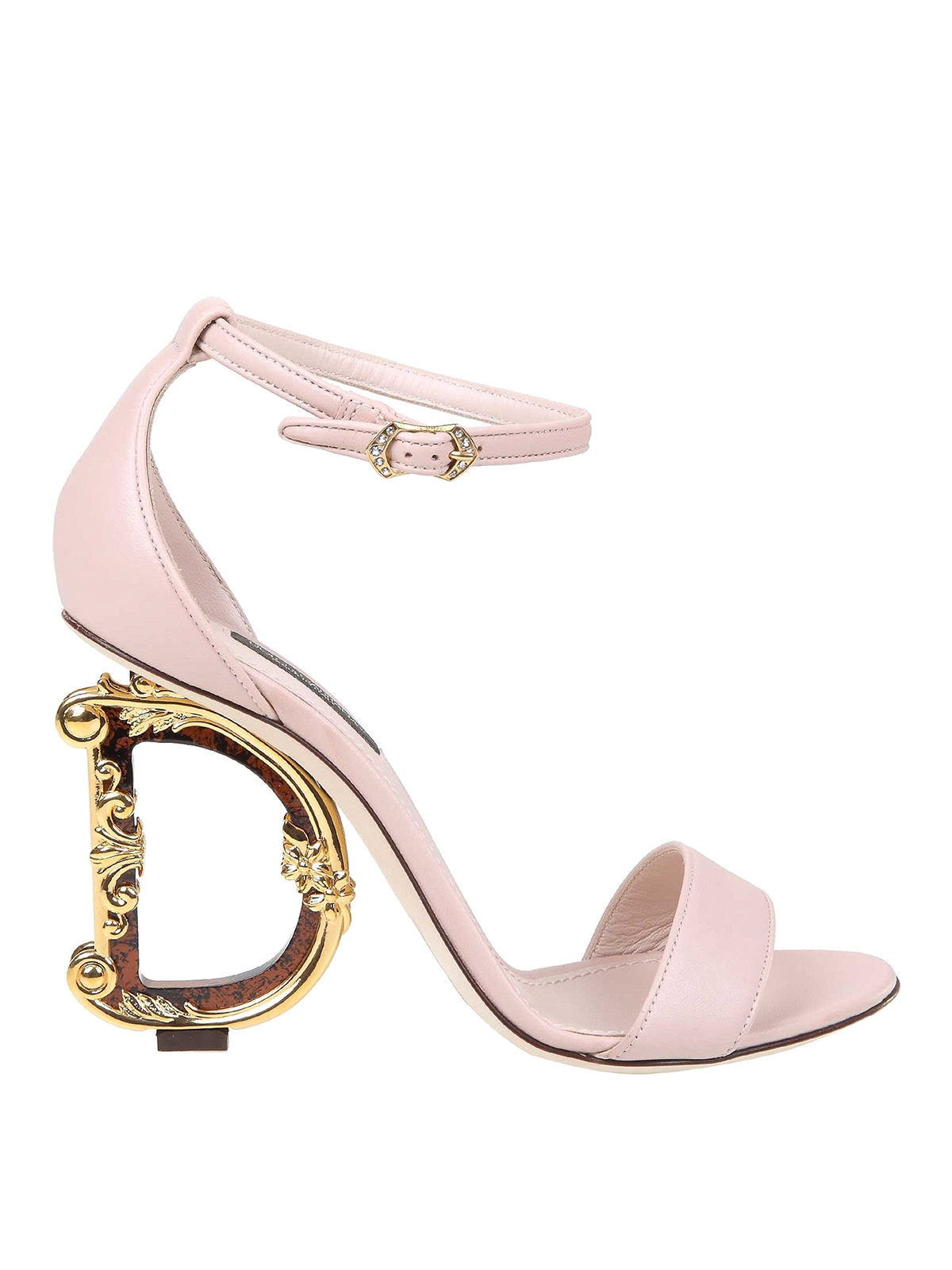 Shop Dolce & Gabbana Devotion Baroque Sculpture Heel Sandals In Rosado Claro