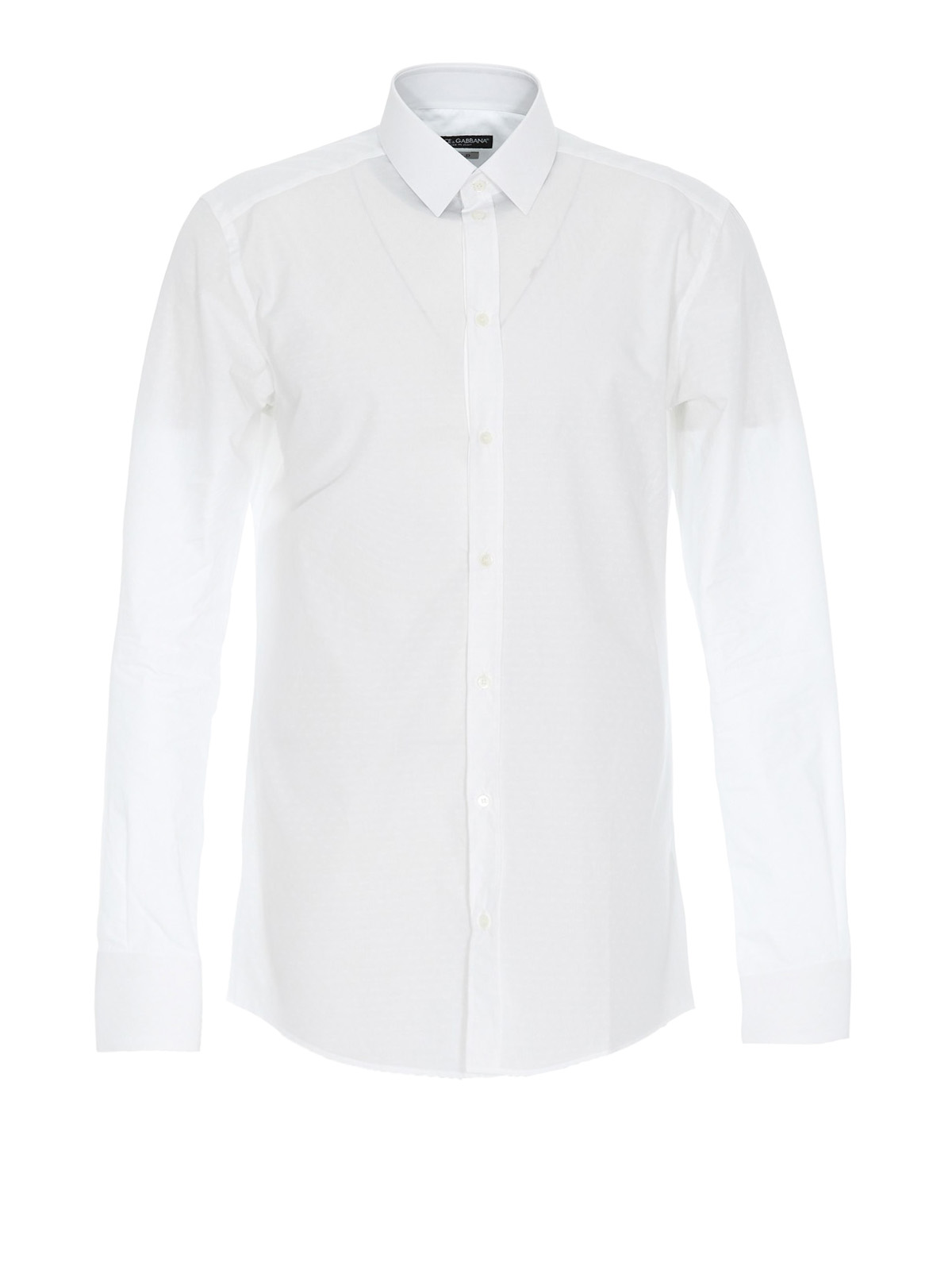 Shop Dolce & Gabbana Gold Fit White Cotton Shirt