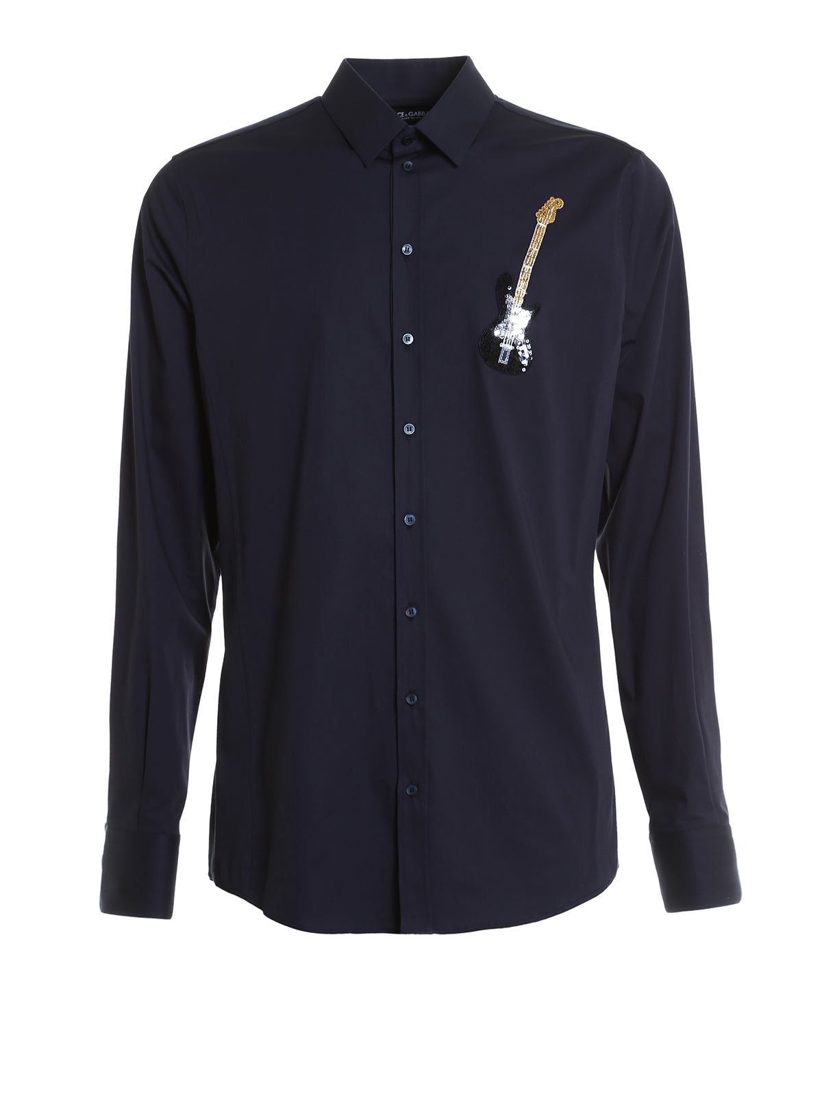 Dolce & Gabbana Guitar embroidery shirt - Blue|G5EB2ZGE792B6712 Dolce & Gabbana Guitar embroidery shirt - Blue|G5EB2ZGE792B6712