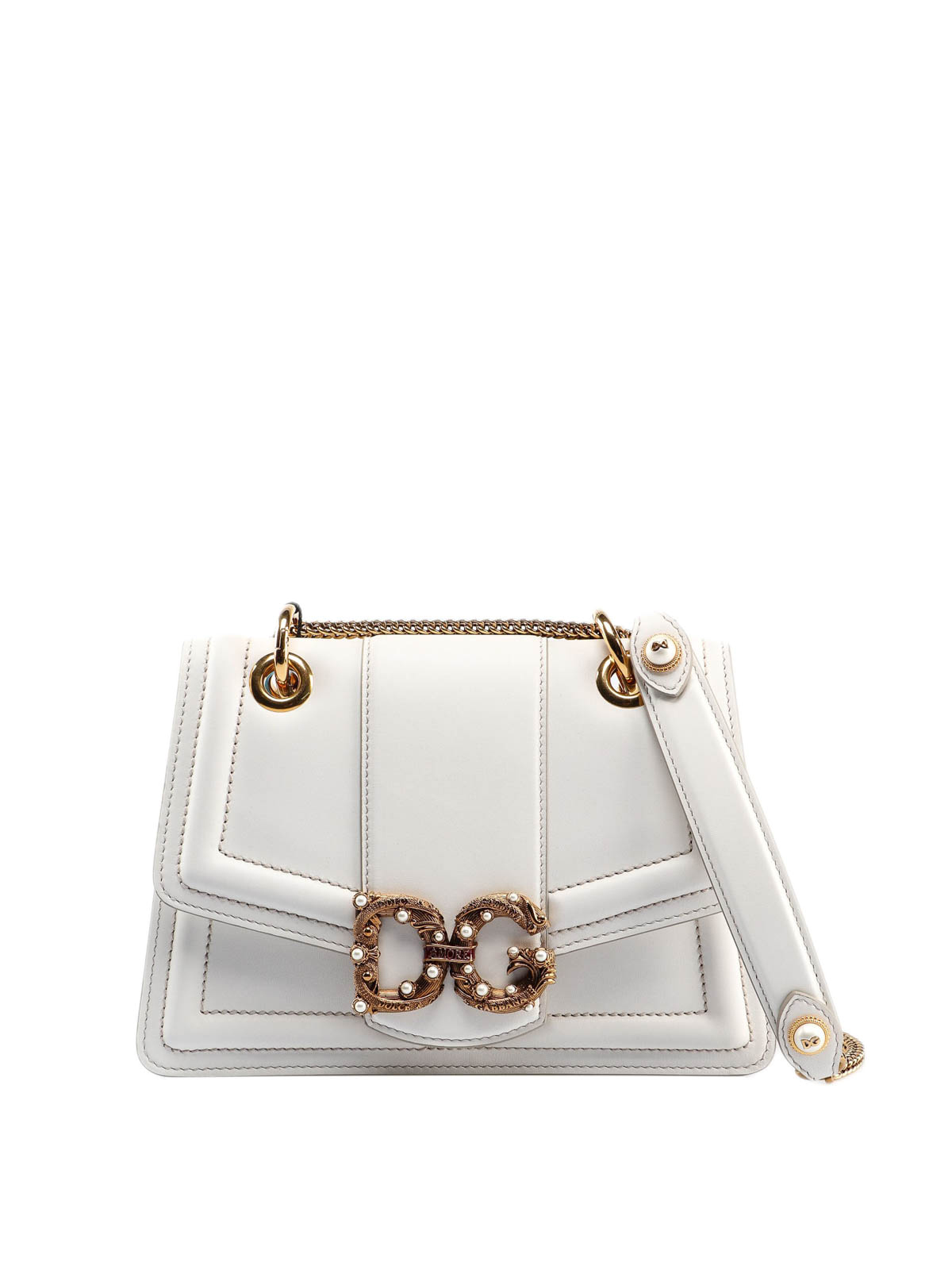 00s dolce&gabbana white shoulder bag