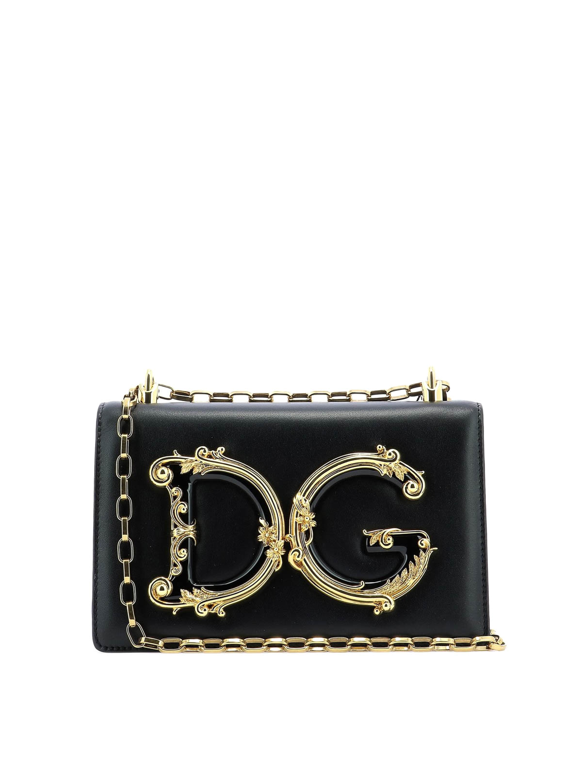 Dolce & Gabbana Dg Girls Nappa Leather Shoulder Bag In Negro