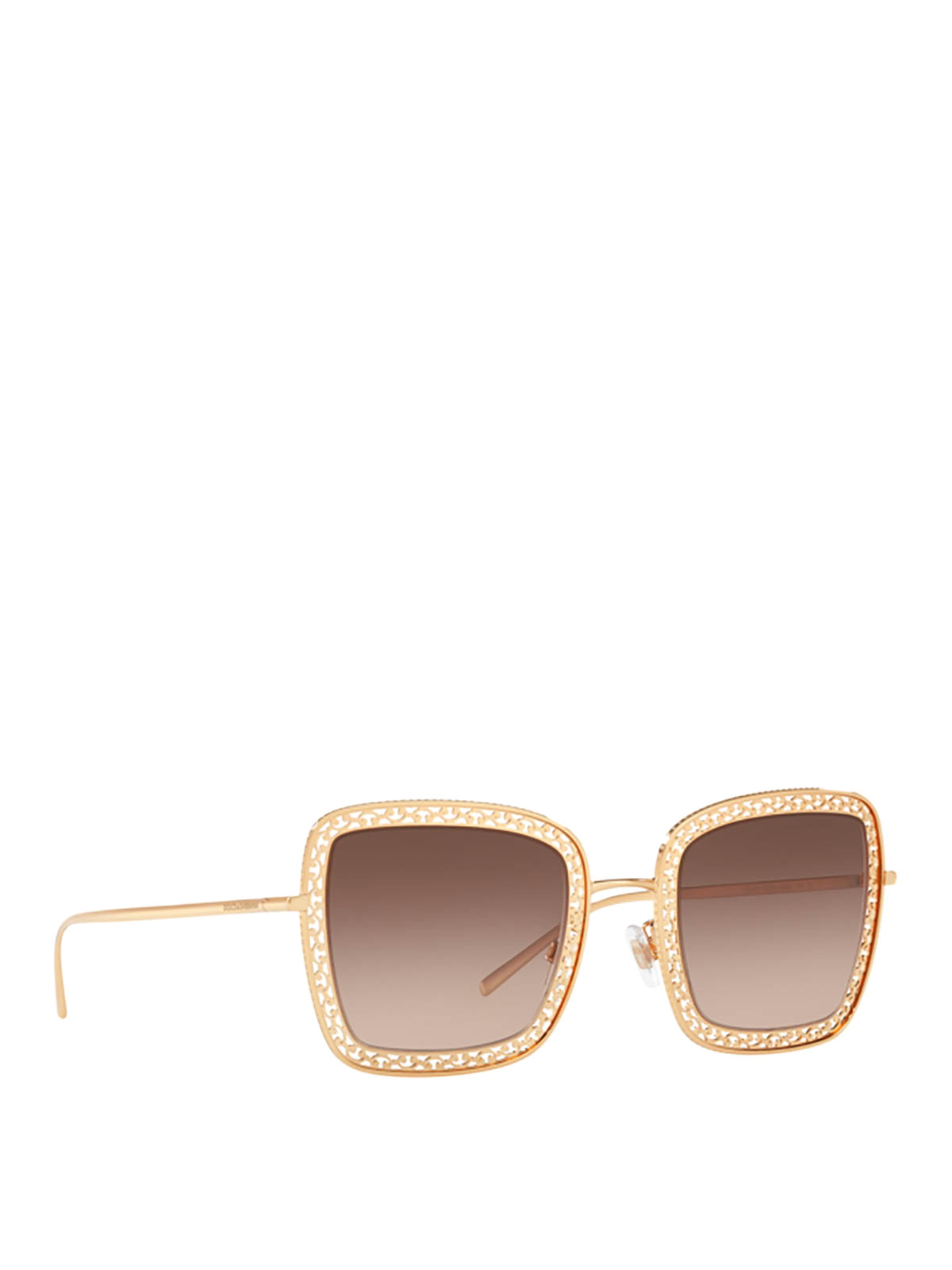 Embellished Square Sunglasses in White - Dolce Gabbana