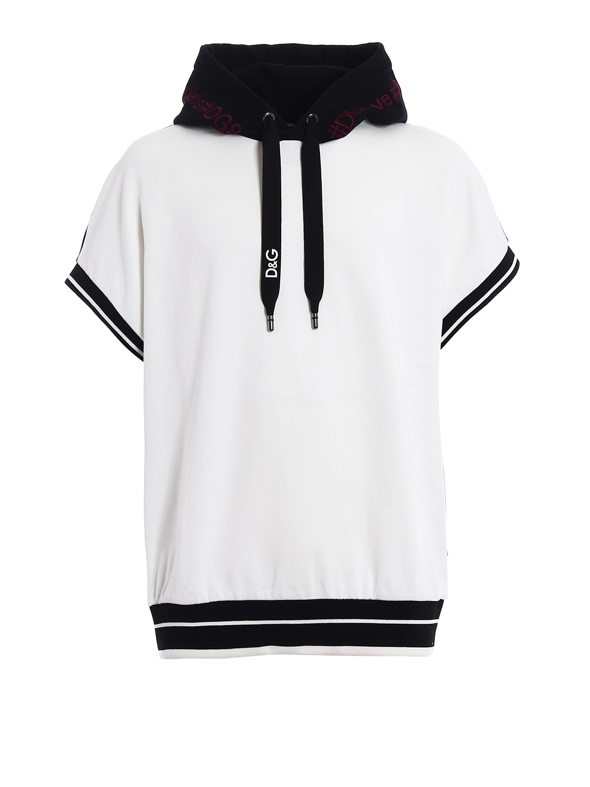 Dolce & Gabbana Short sleeved bicolour over hoodie
