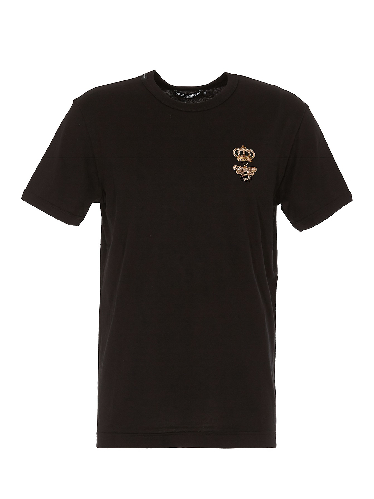 Shop Dolce & Gabbana Crown & Bee Embroidery T-shirt In Black