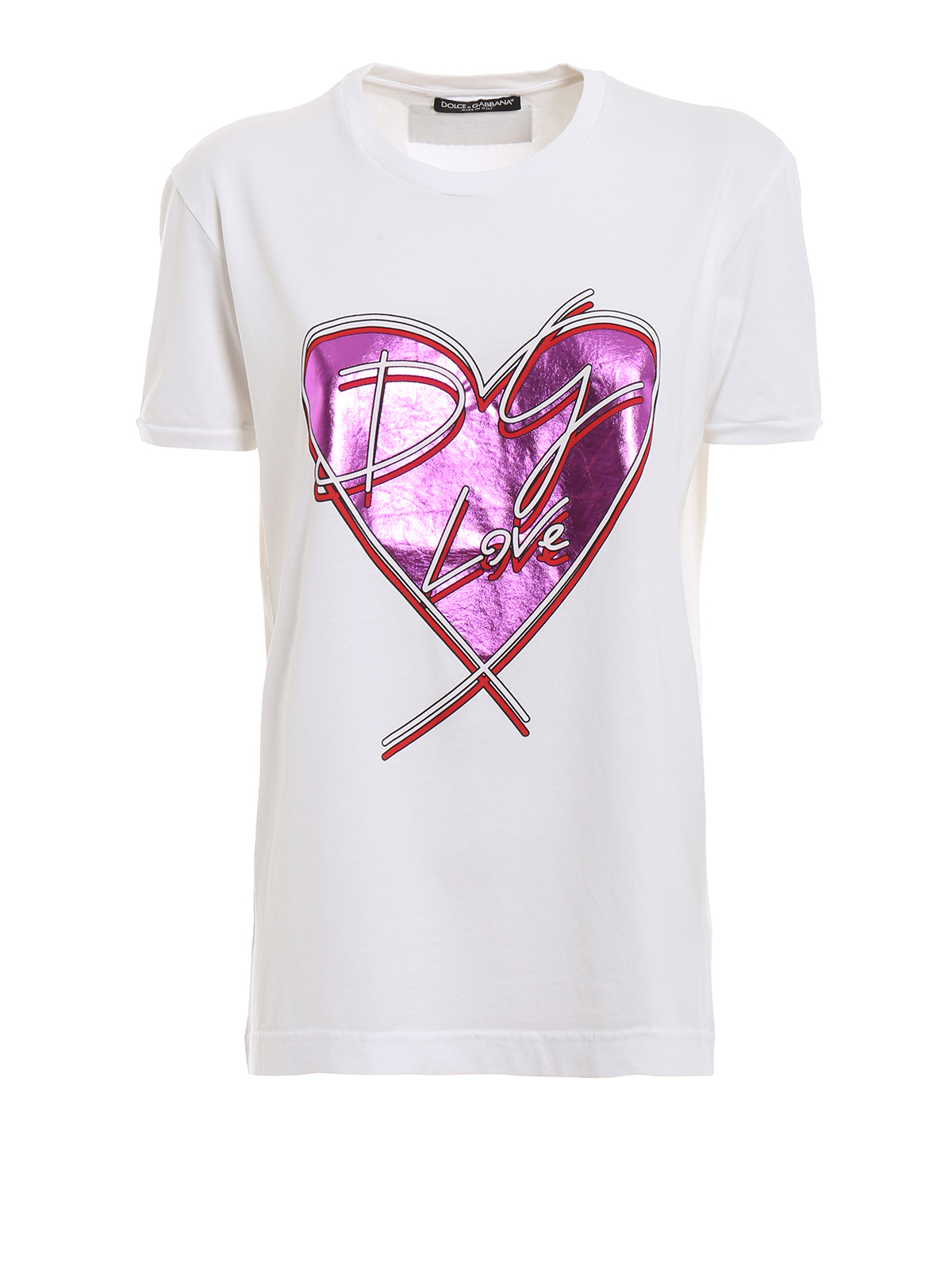 T-shirt in jersey con stampa cuore DG Love