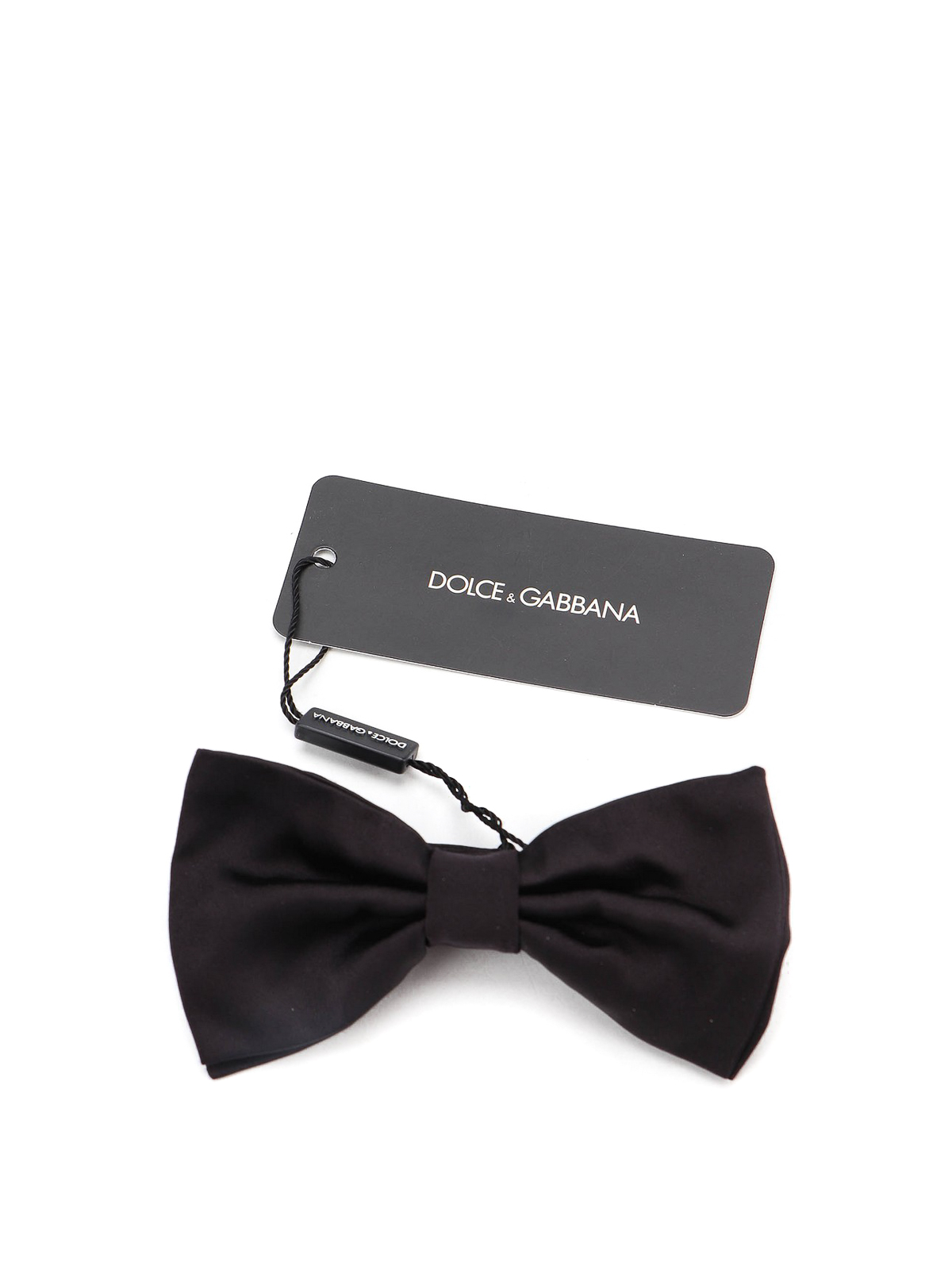 Dolce & Gabbana Silk Bow Tie In Black