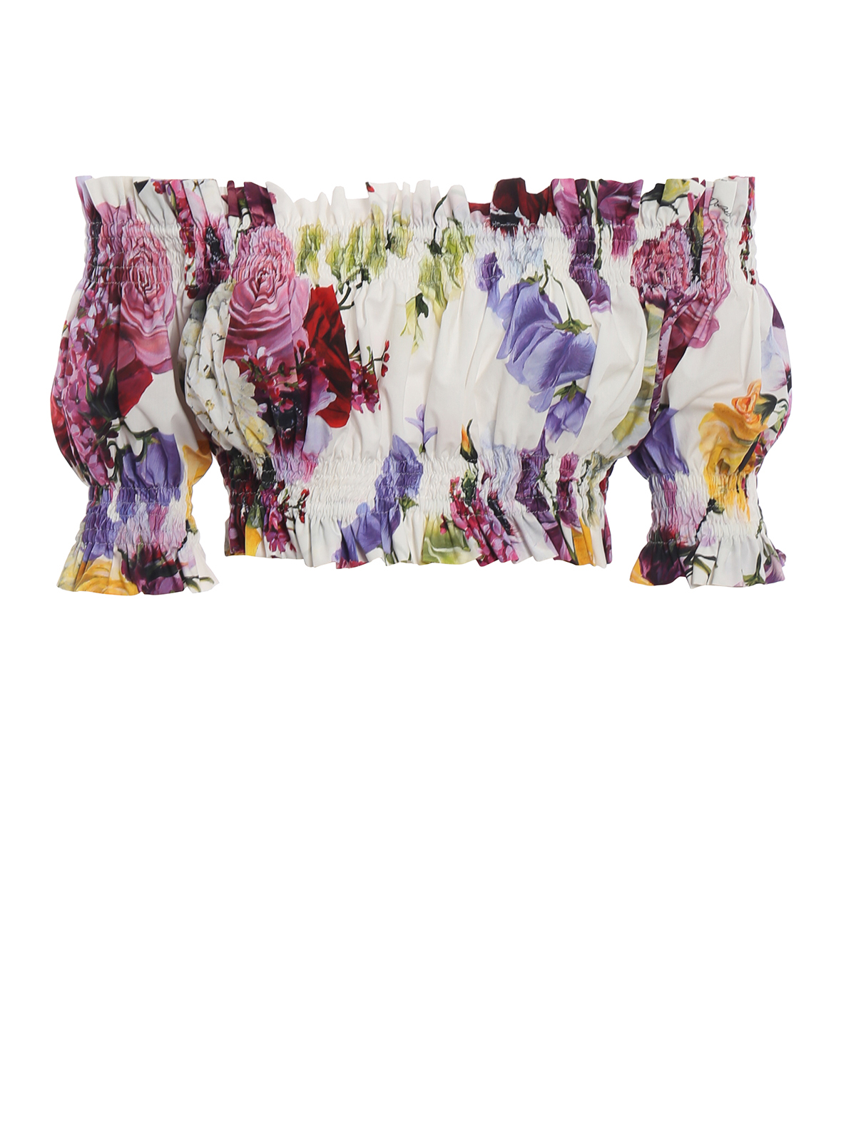 Dolce & Gabbana Hydrangea print poplin cotton crop top