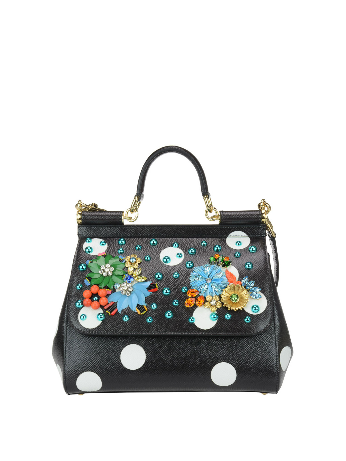 Dolce & Gabbana フラワービジュー ショルダーバッグ ビジュー Dolce & Gabbana(ドルチェ&ガッバーナ) バッグ・カバン