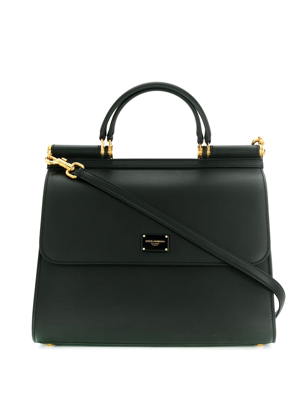 Shop Dolce & Gabbana Sicily 58 Large Leather Bag In Black