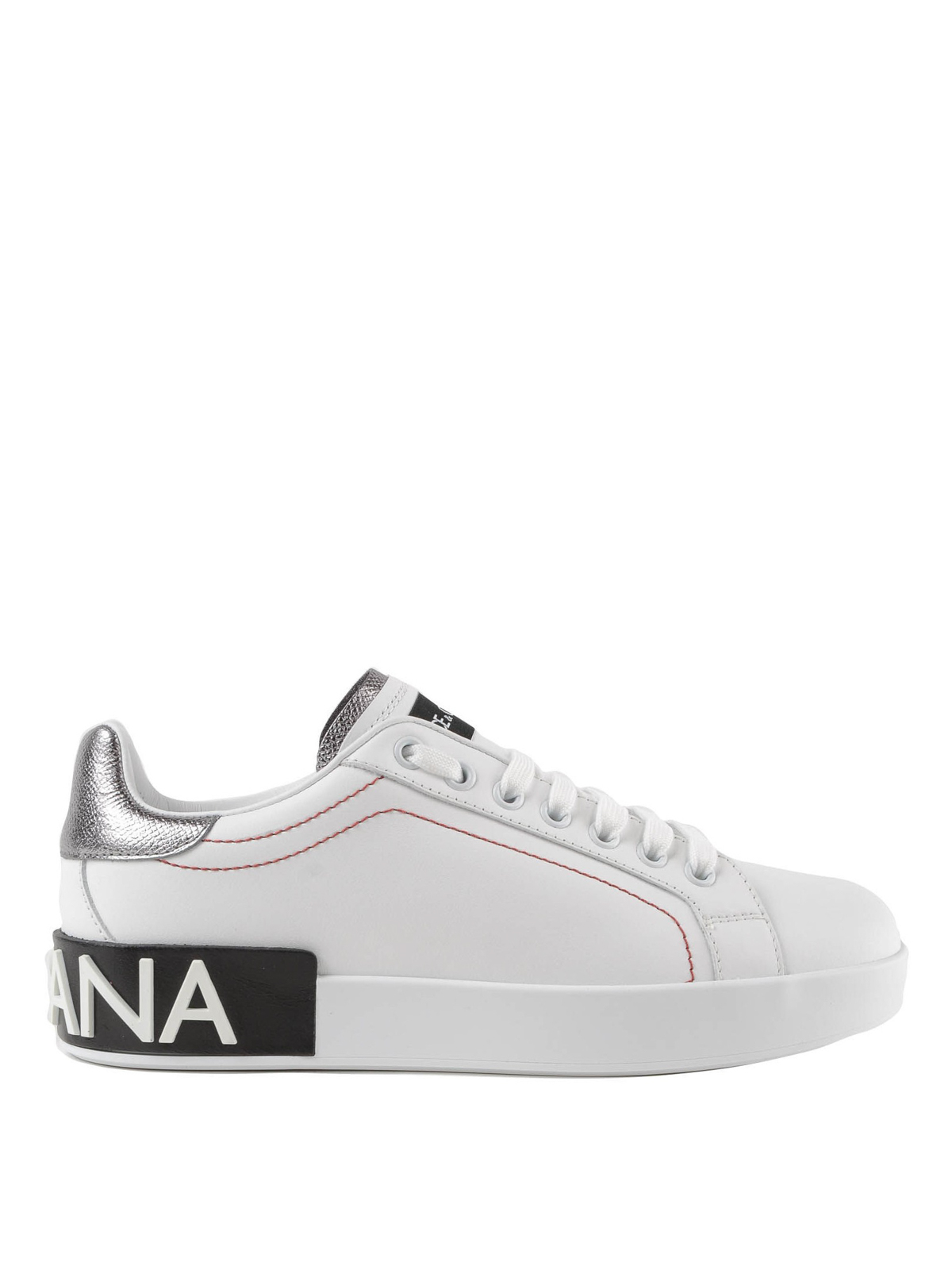 Dolce & Gabbana Portofino White Nappa Sneakers In Blanco