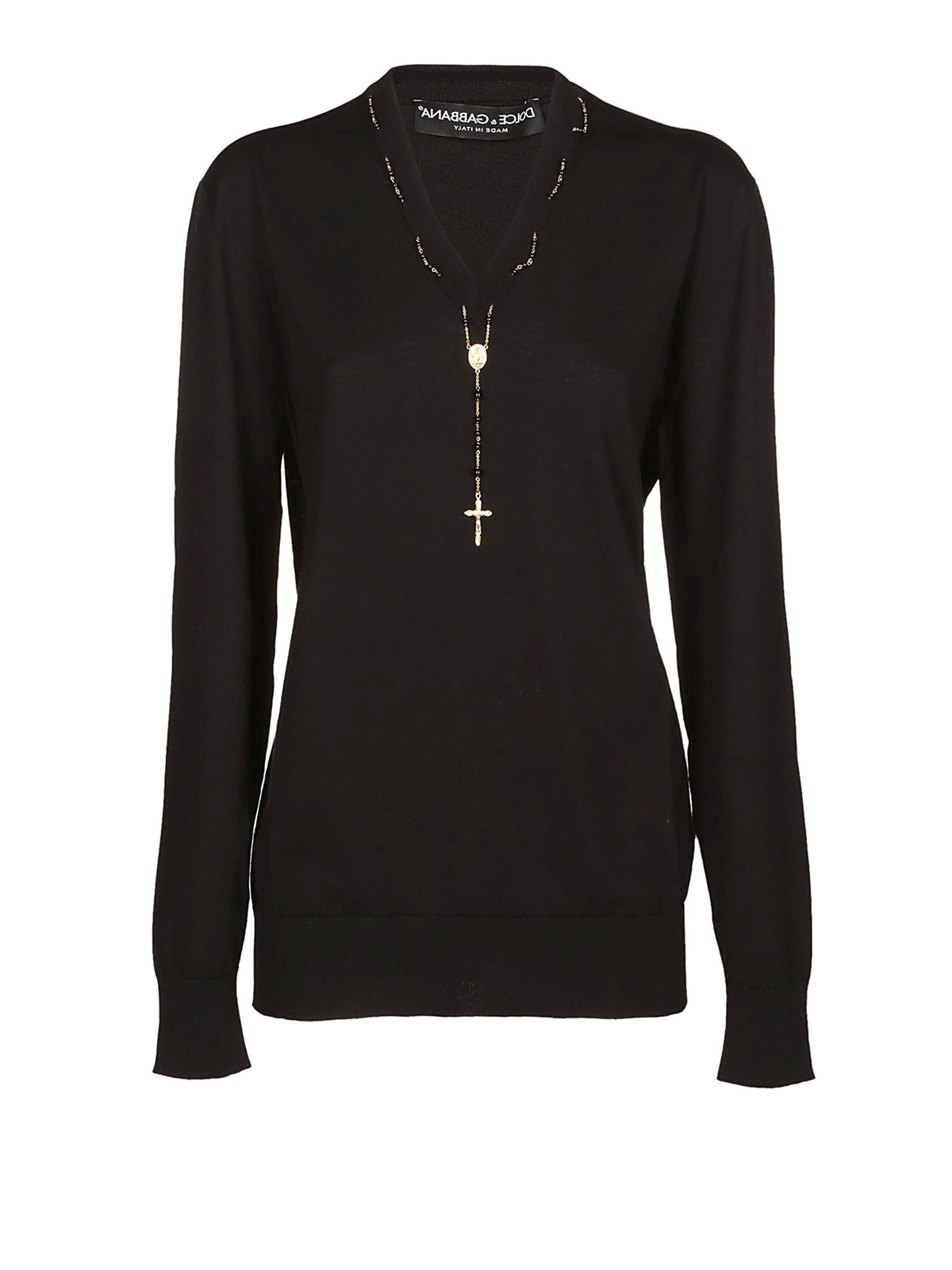 トップス DOLCE&GABBANA Border V Neck Knit DOLCE&GABBANA Border V Neck Knit