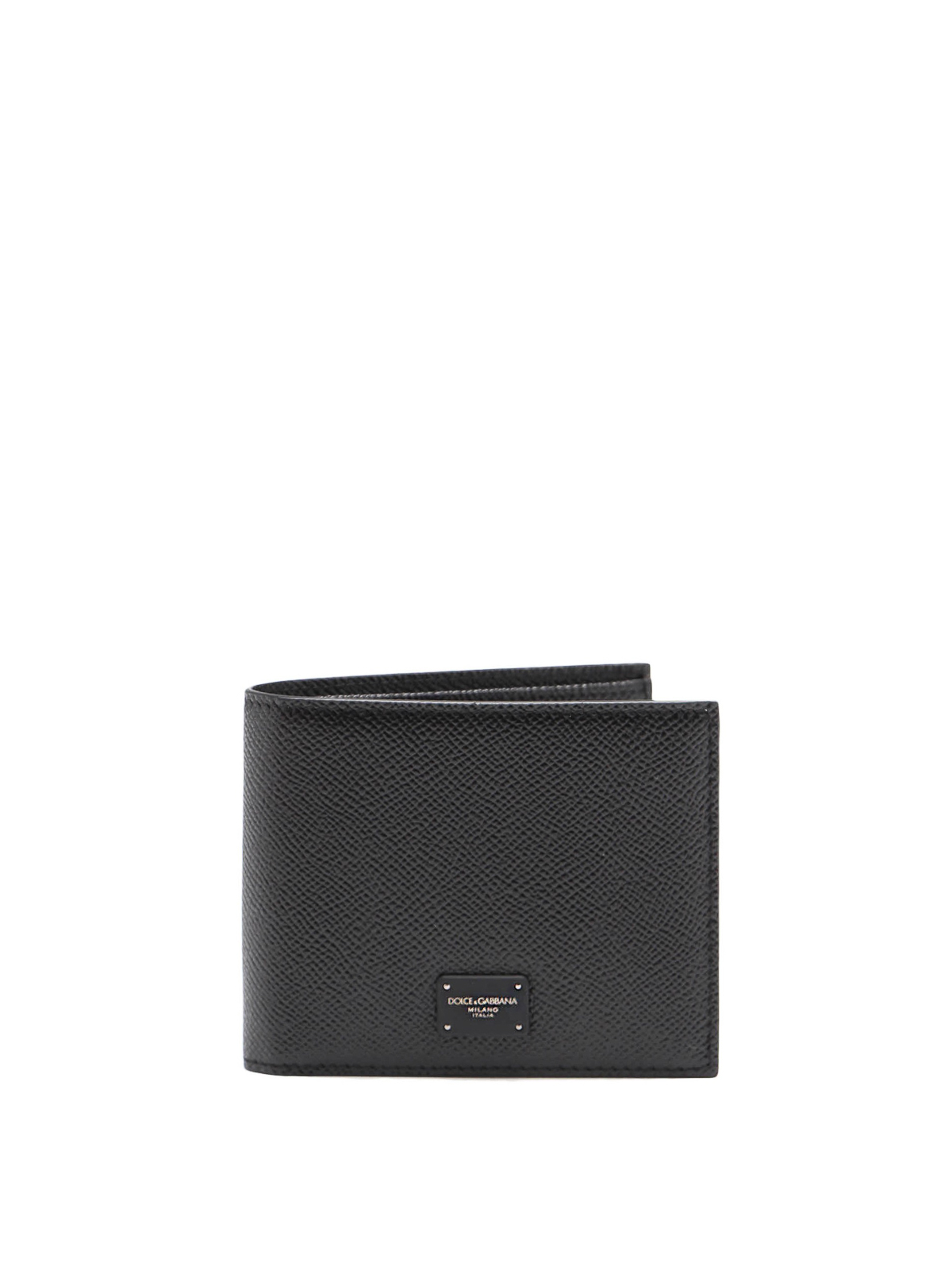 Dolce & Gabbana Dauphine Leather Bifold Wallet In Negro