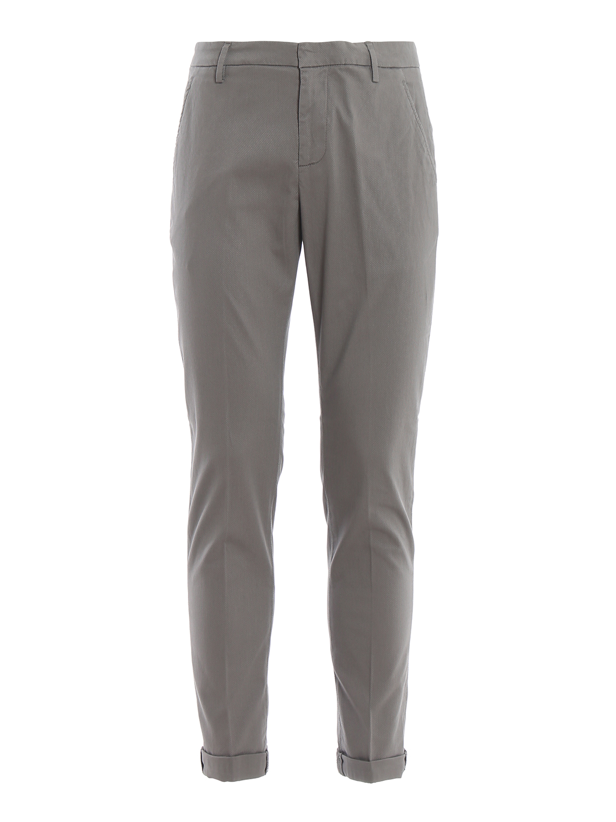 Dondup Gaubert Grey Cotton Blend Chino Trousers