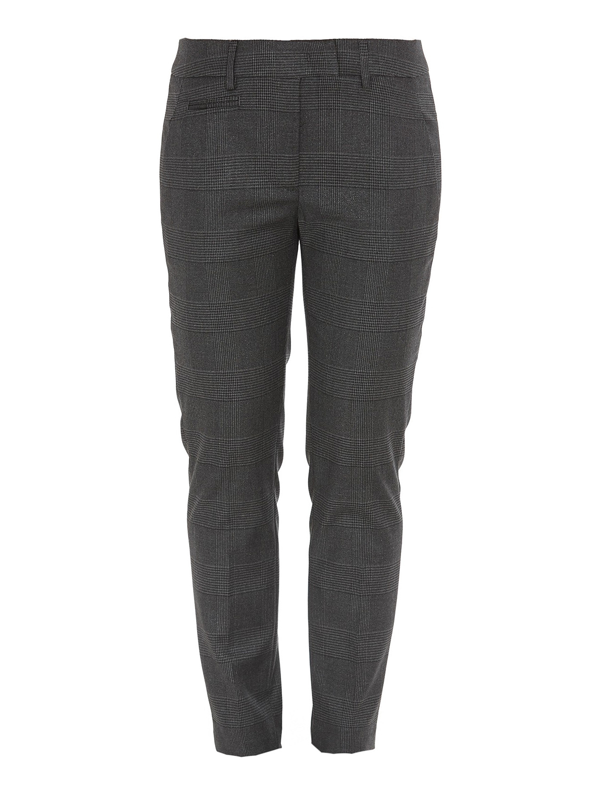 Dondup Prince Of Wales Patterned Trousers In Black