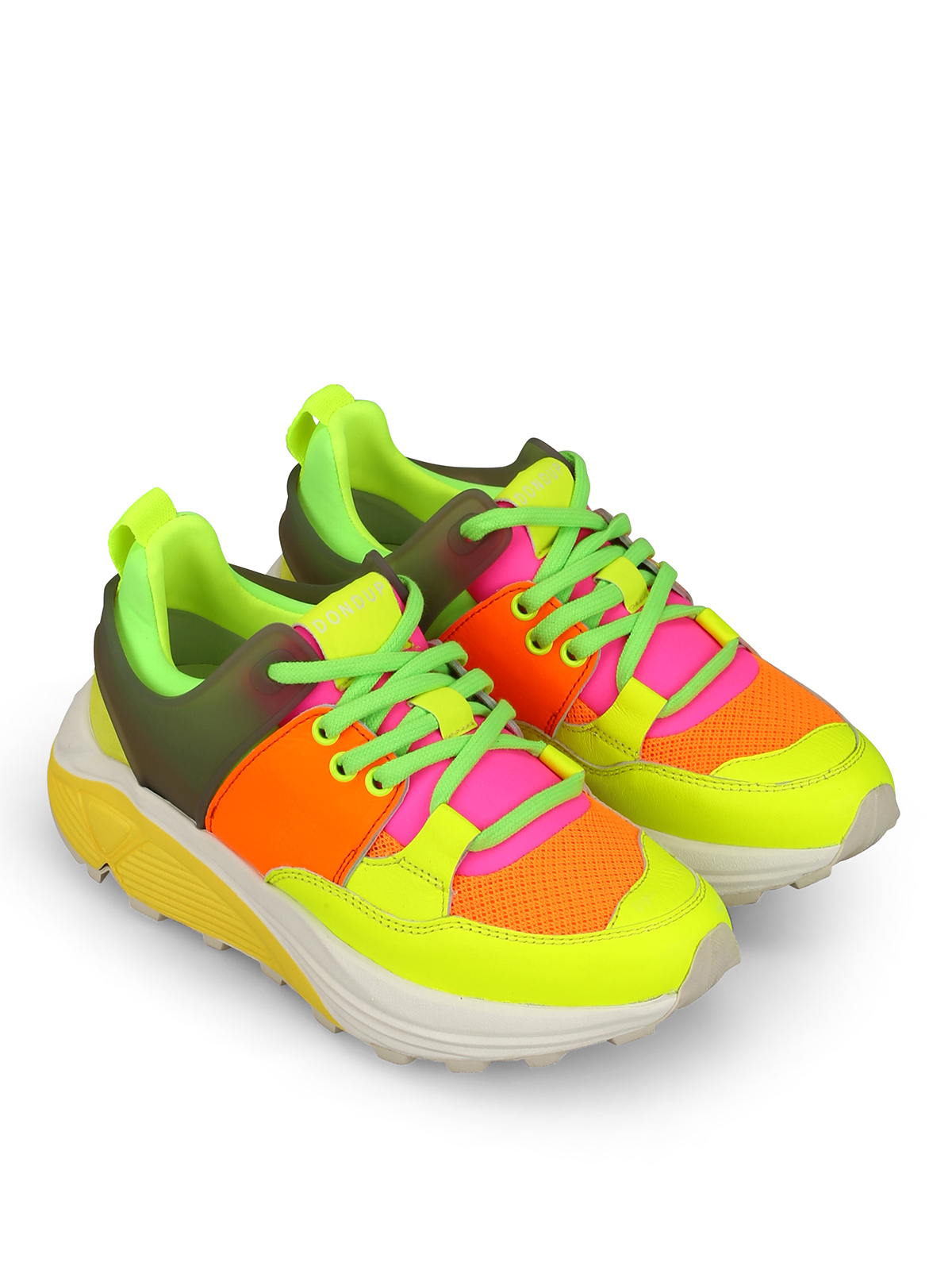 Shop Dondup D/one Fluo Sneakers In Multicolour