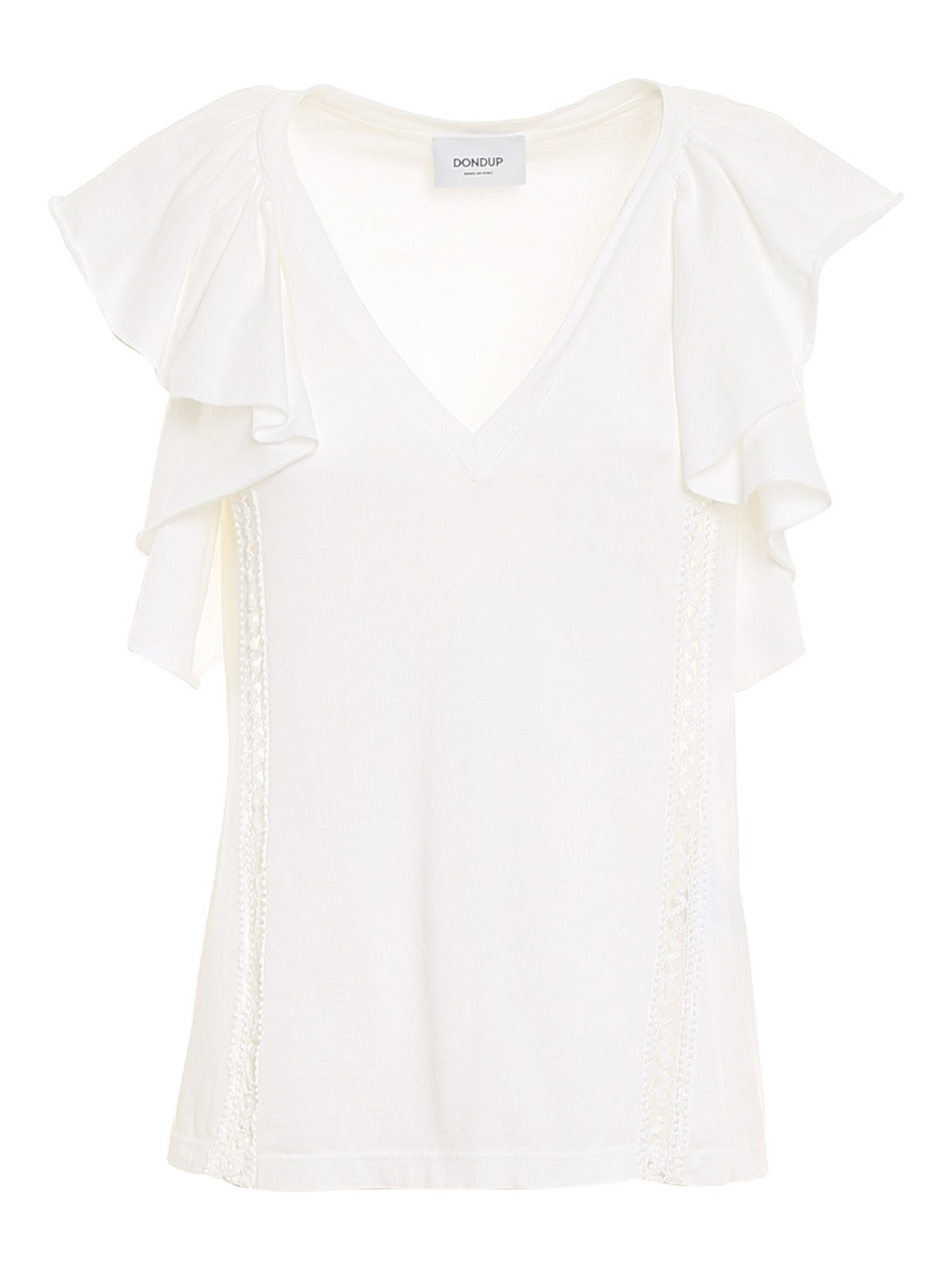Dondup Cotton Jersey Top In White
