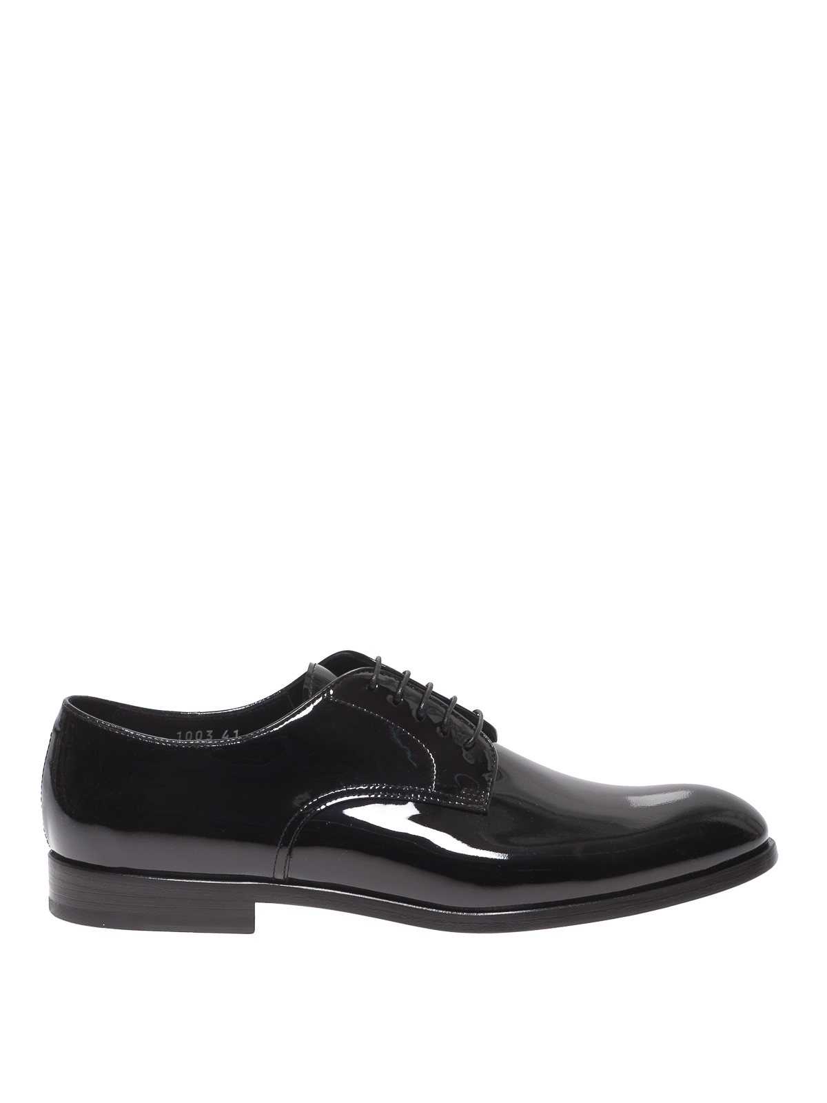 Doucal's Black Patent Leather Derby Lace-ups In Negro