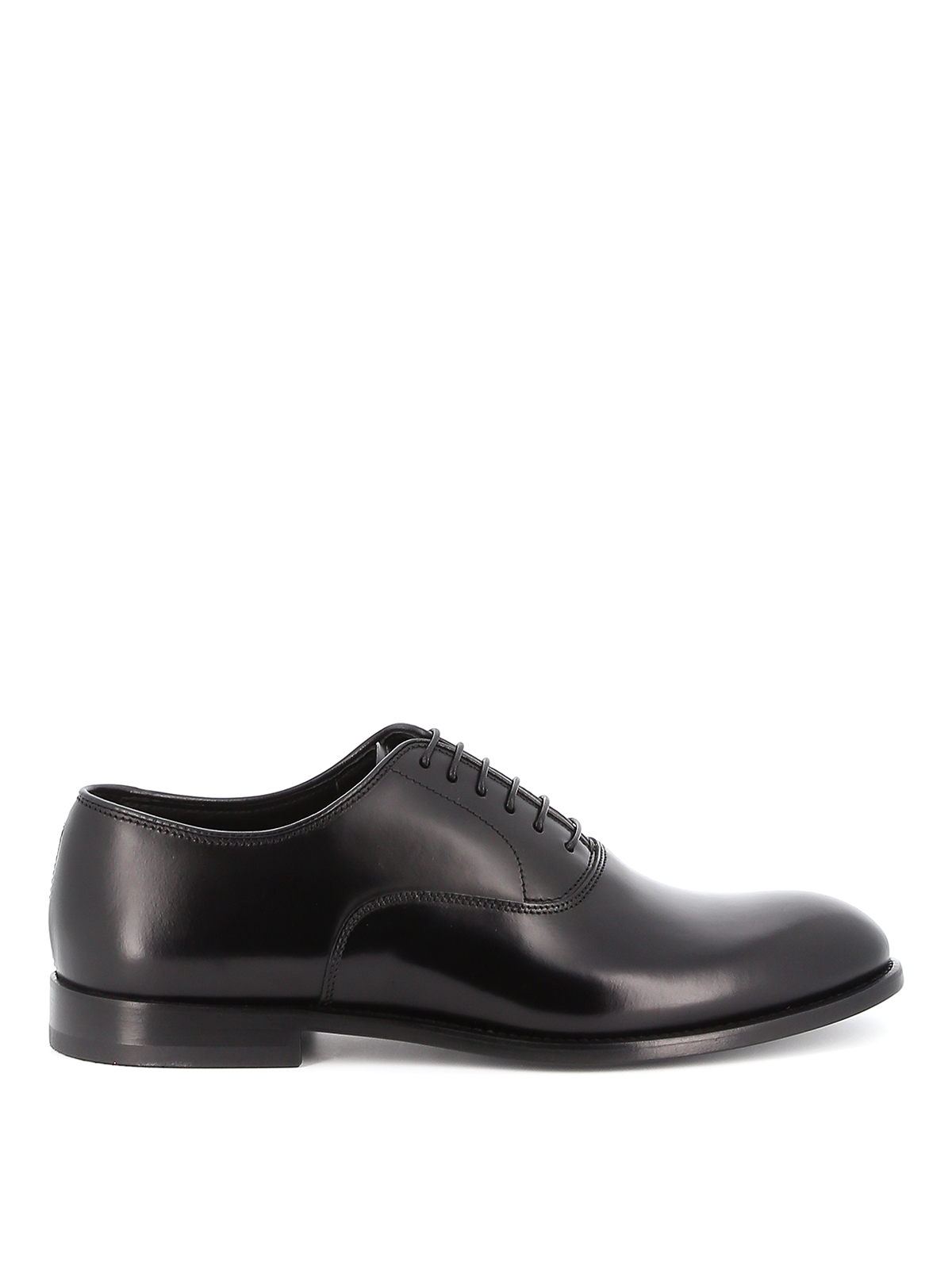 Shop Doucal's Brushed Leather Black Oxford Shoes In Negro