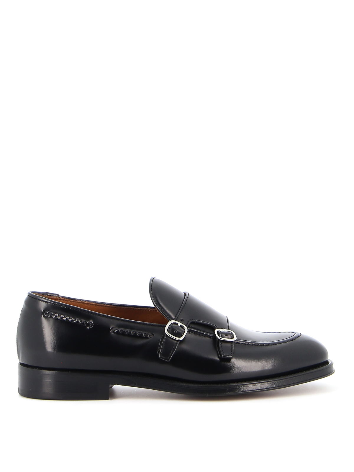 Doucal's Black Calf Leather Monk Shoes