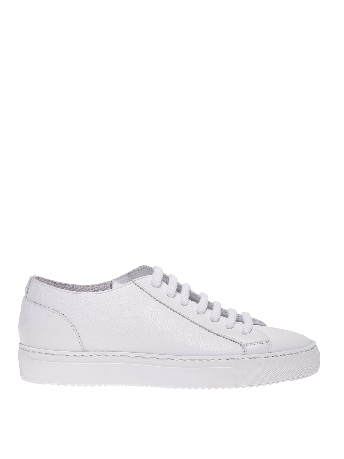 Doucal's Nova Grainy Leather Trainers In White