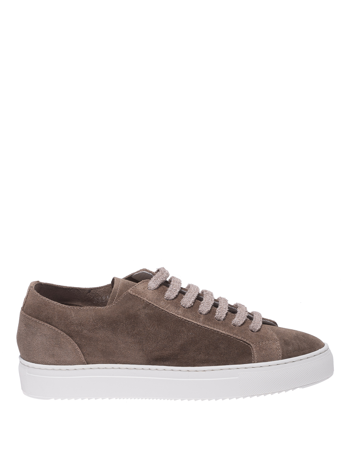 Doucal's Taupe Suede Sneakers With Terrycloth Laces