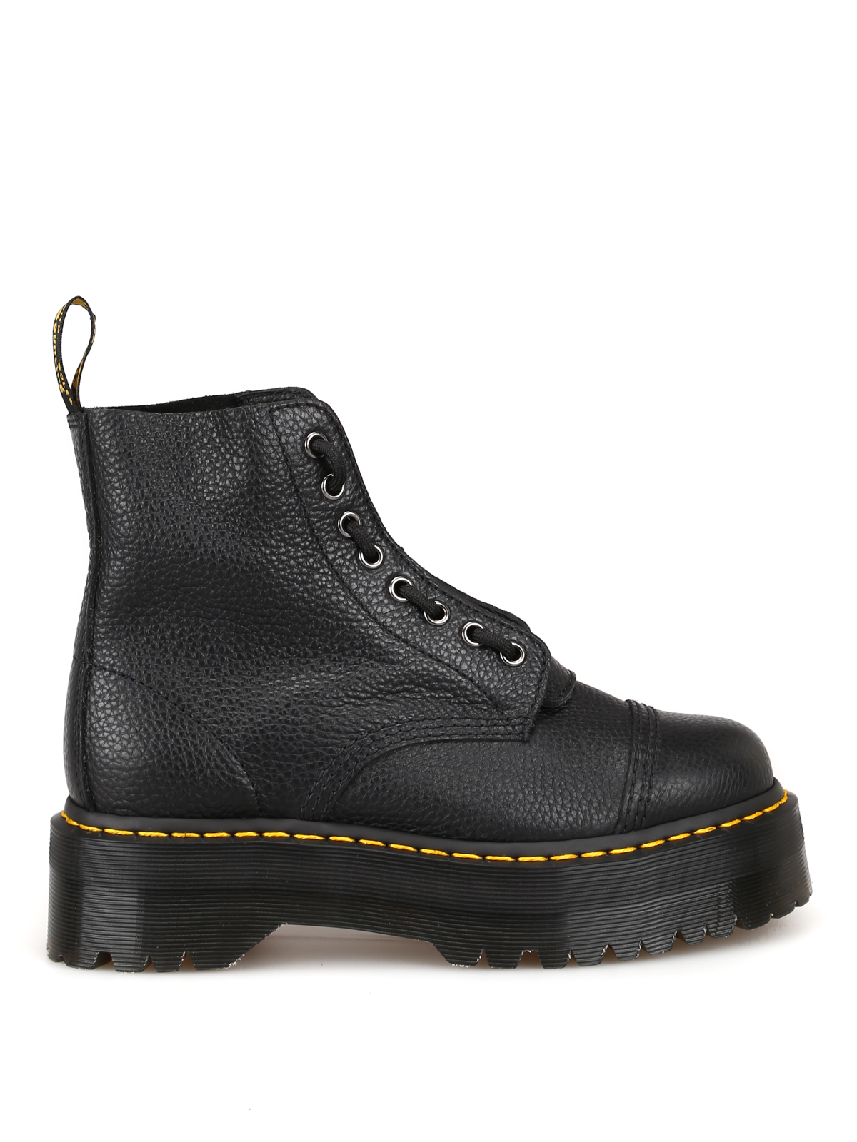 Dr. Martens' Sinclair Aunt Sally Leather Combat Boots In Black