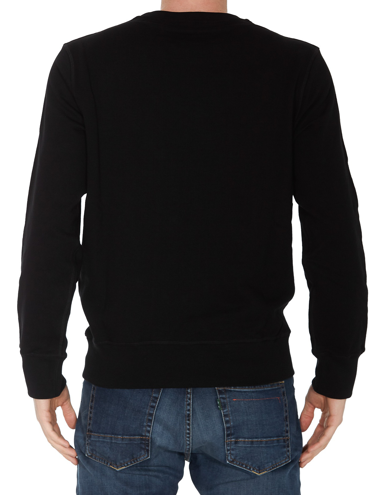 【Alexander McQueen】CREW NECK LG SLV HALF SEAL LOGO◆775849 Men's McQueen-T-Shirt in Black | McQueen US