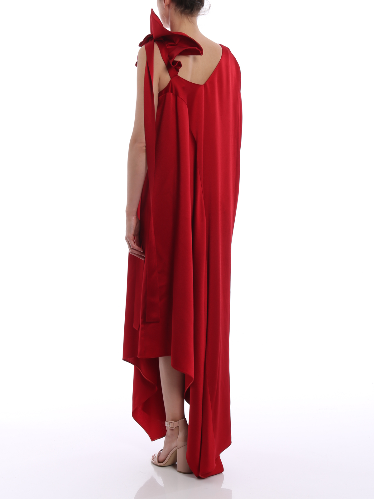 Valentino Garavani Draped crepe satin asymmetric dress