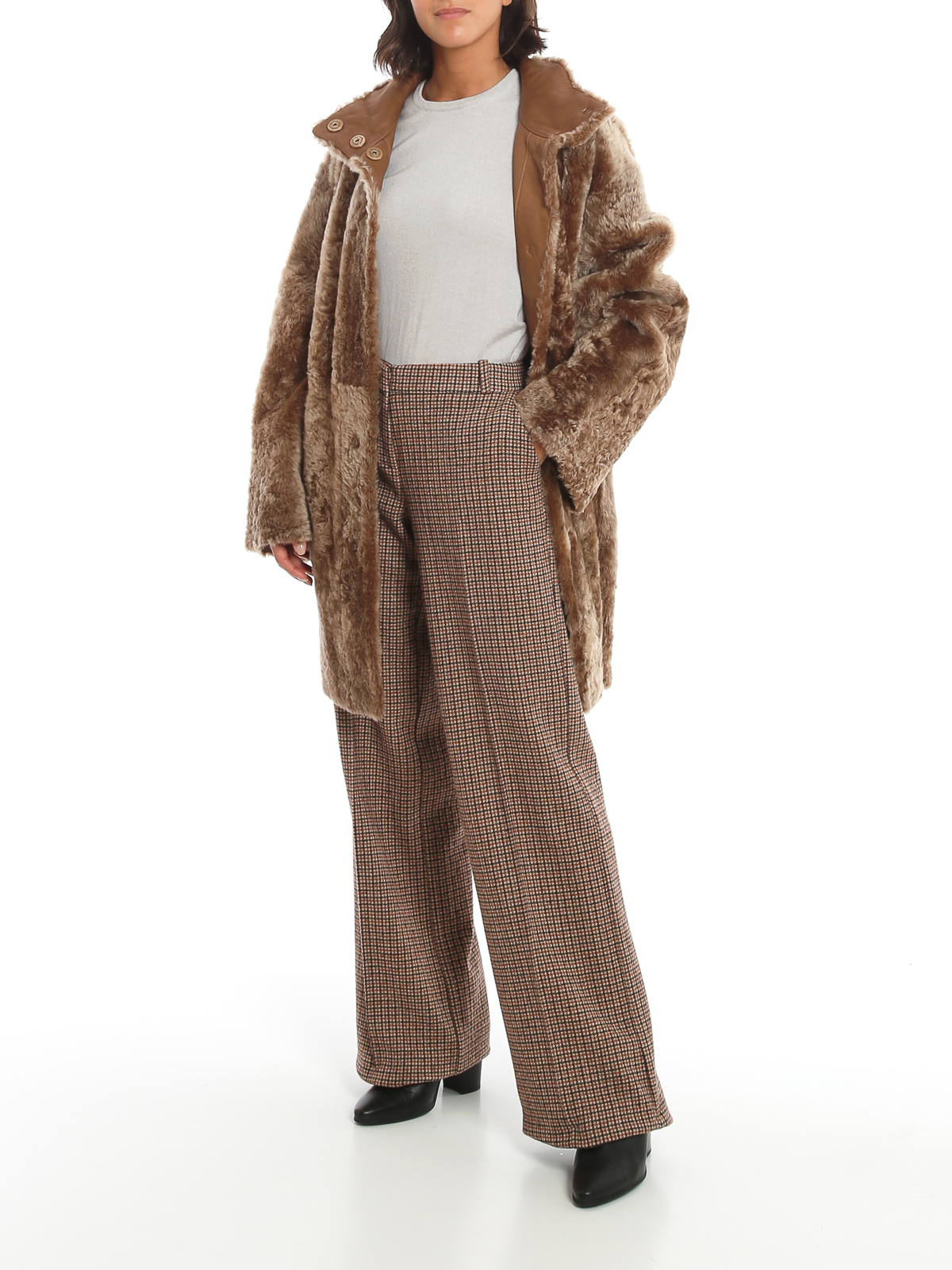 DROMe ドローム リアル レザー コート 毛皮 ファー コート イタリア製