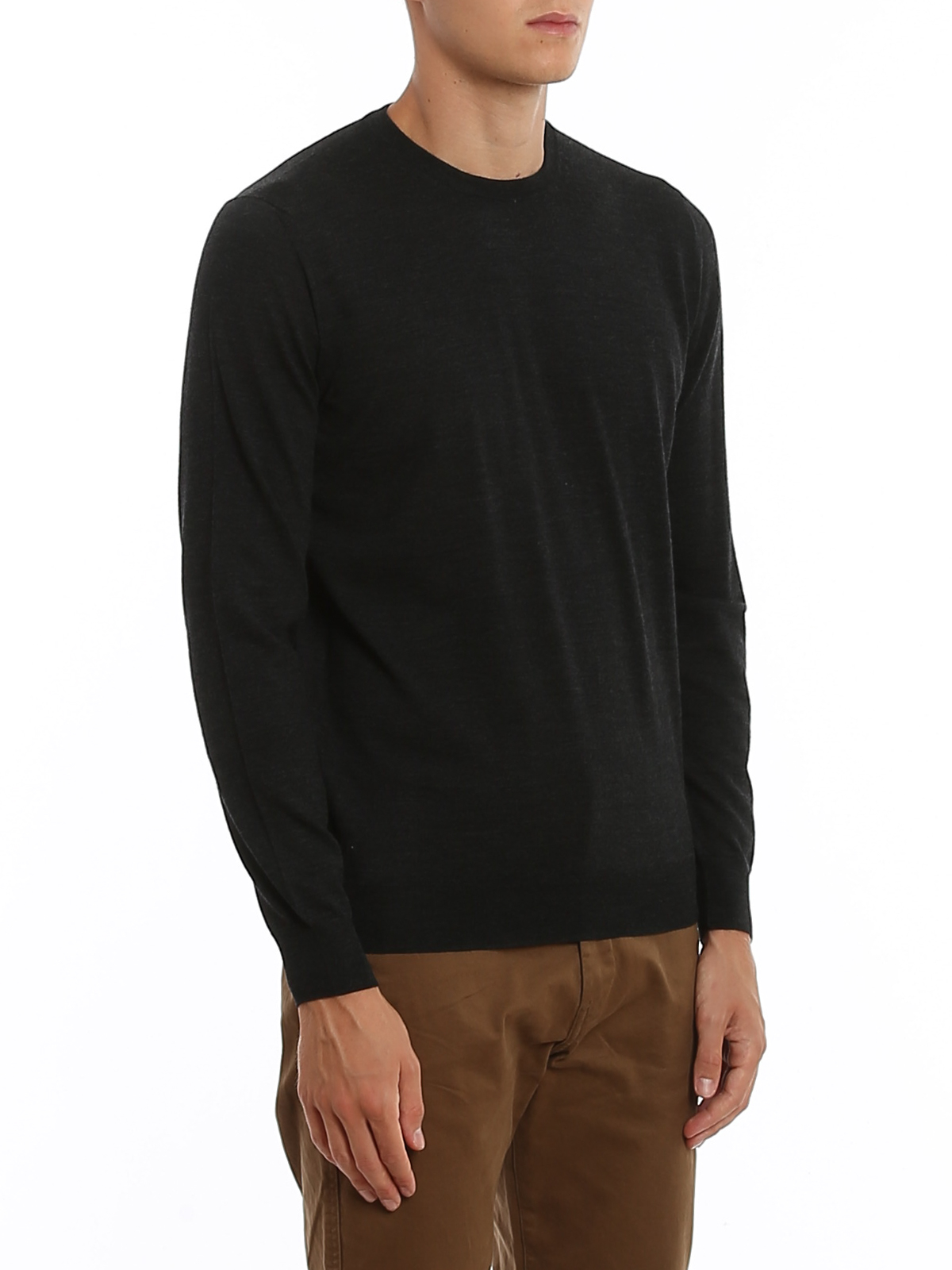 Shop Drumohr Merino Wool Sweater In Gris Oscuro