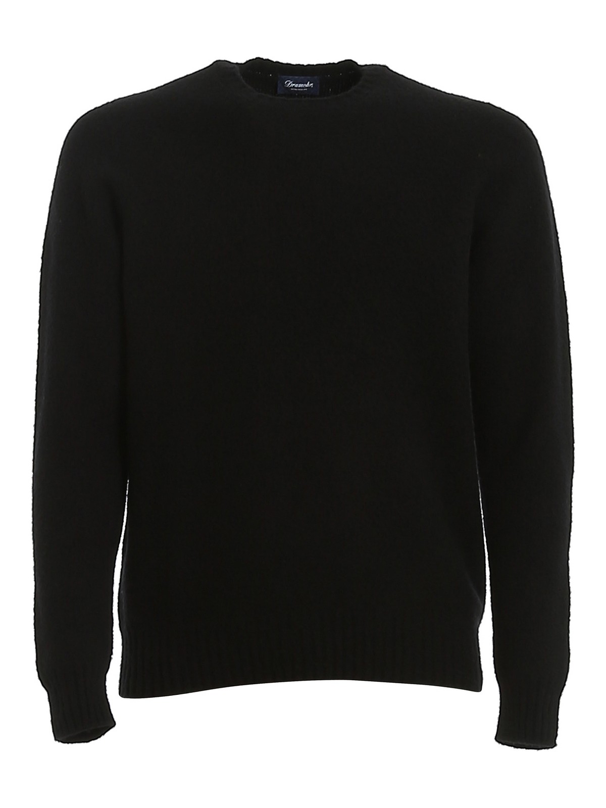 Drumohr Brushed Lambswool Sweater In Negro