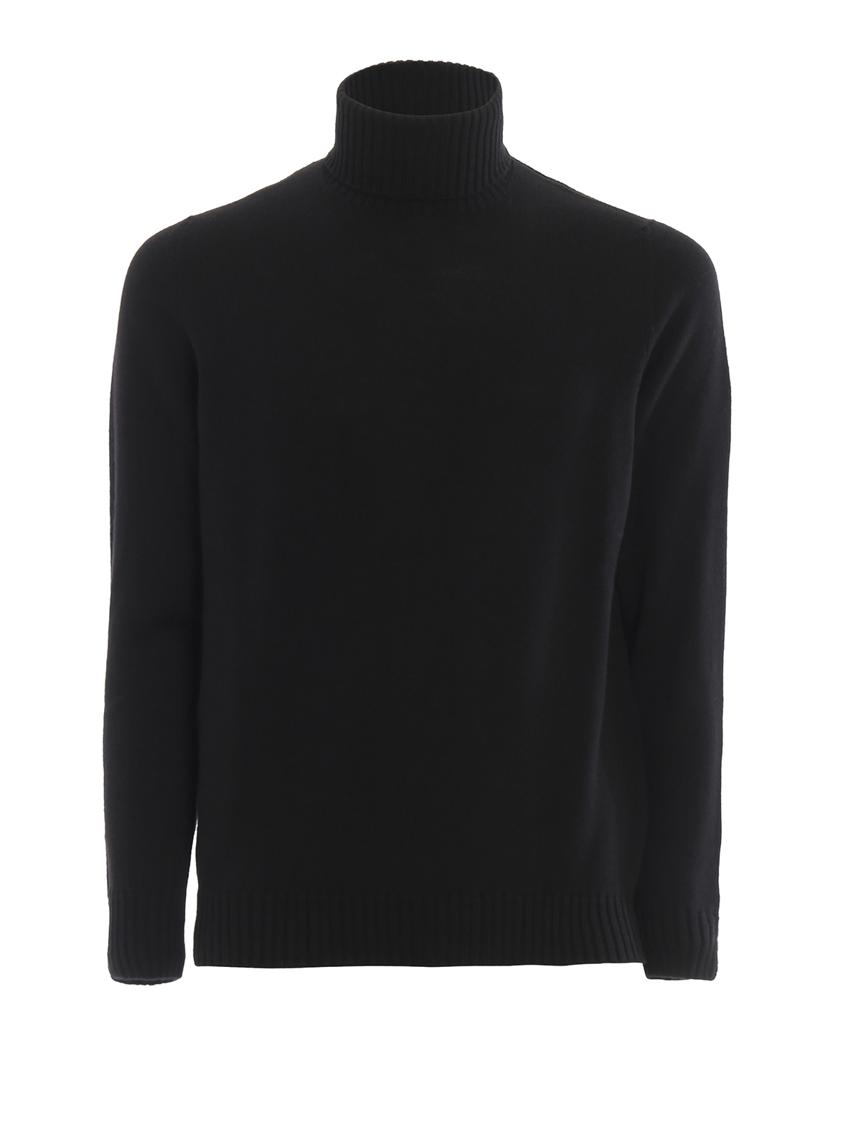 Drumohr Black Merino Wool Turtleneck Sweater In Negro