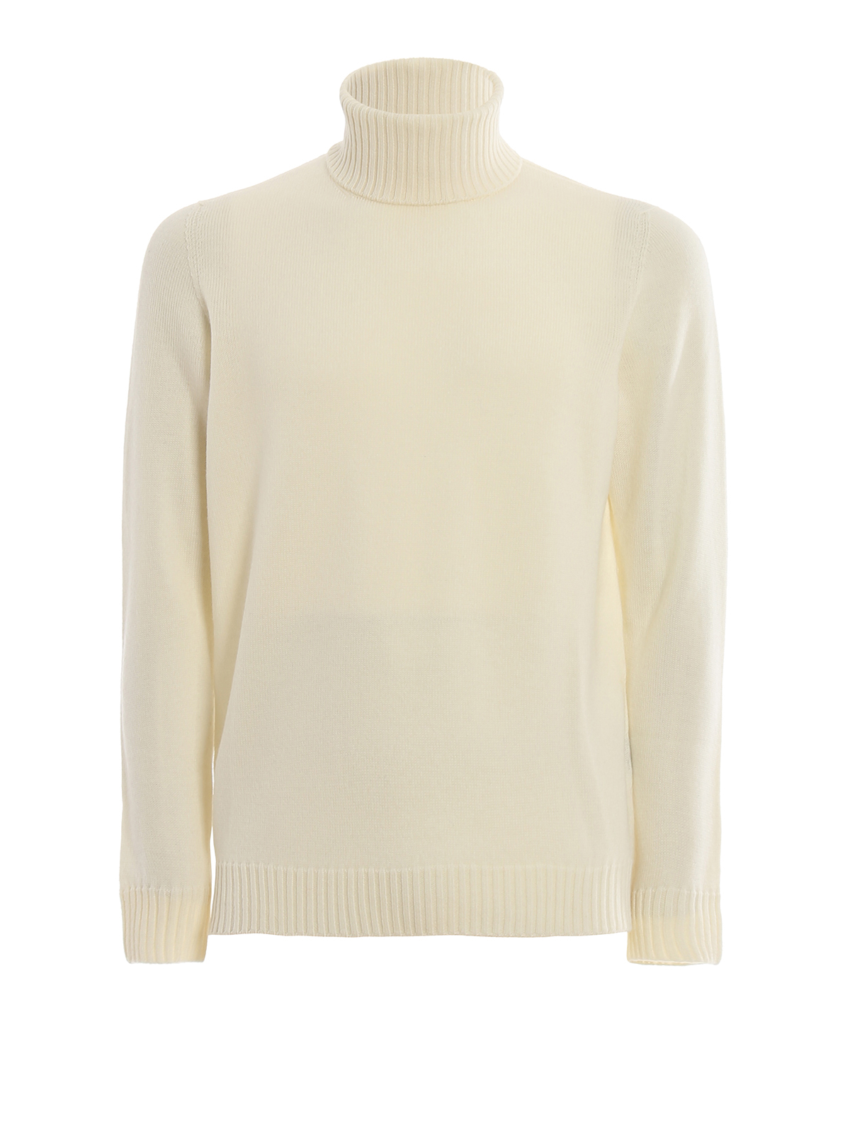 Drumohr White Merino Wool Turtleneck Sweater