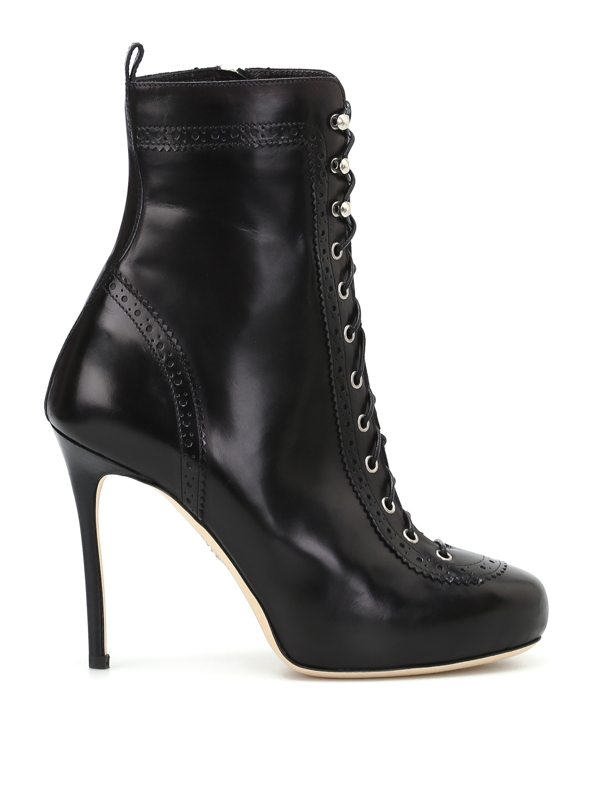 Dsquared2 Witness Lace-up Heeled Booties In Negro