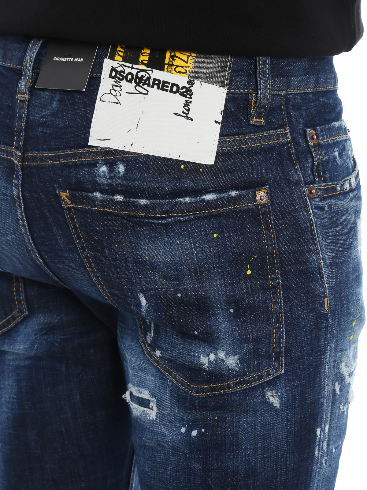 Straight leg jeans Dsquared2 - Cigarette jeans with yellow spots