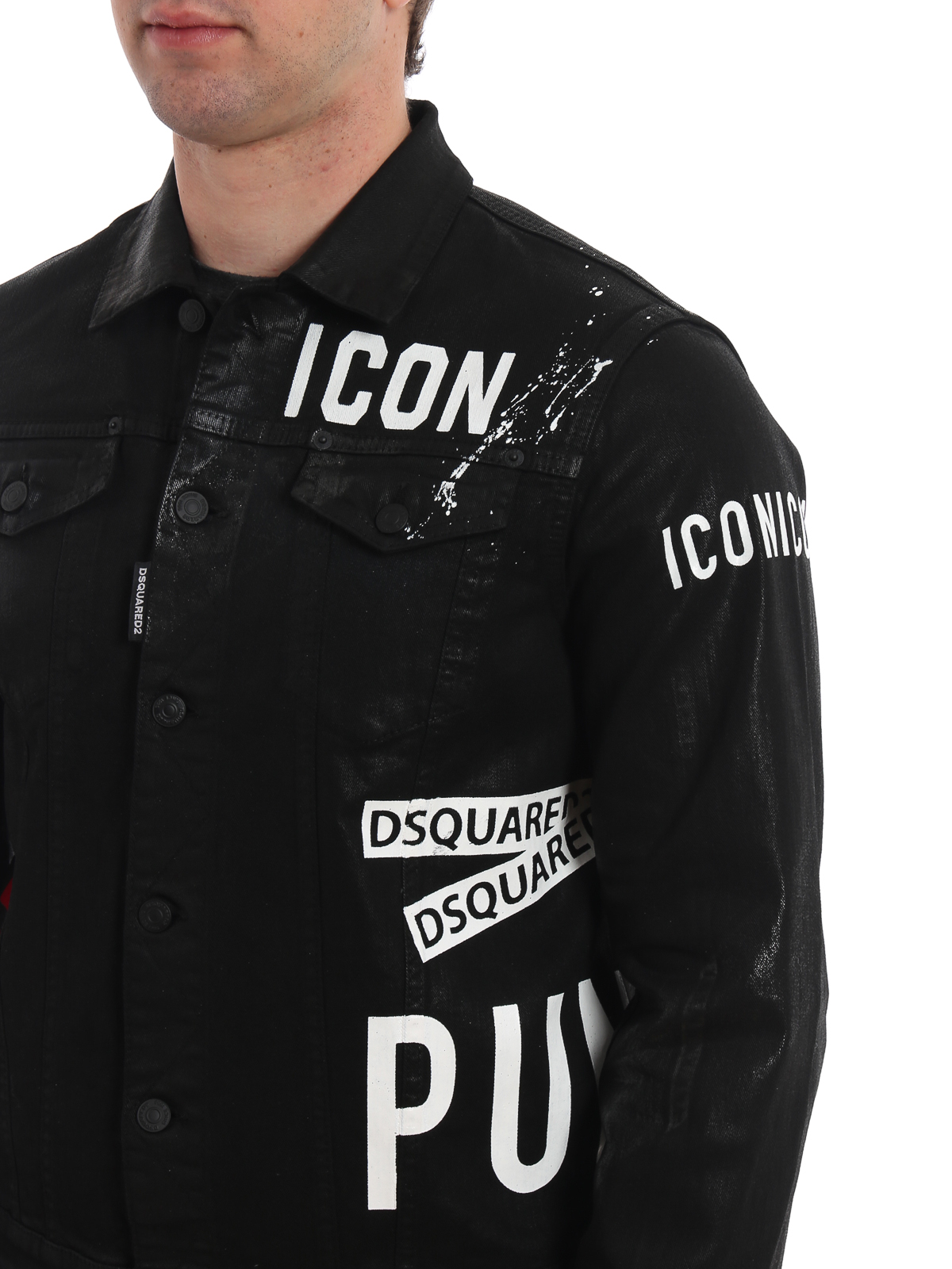 Dsquared2 Button-Up Denim Jacket - Black