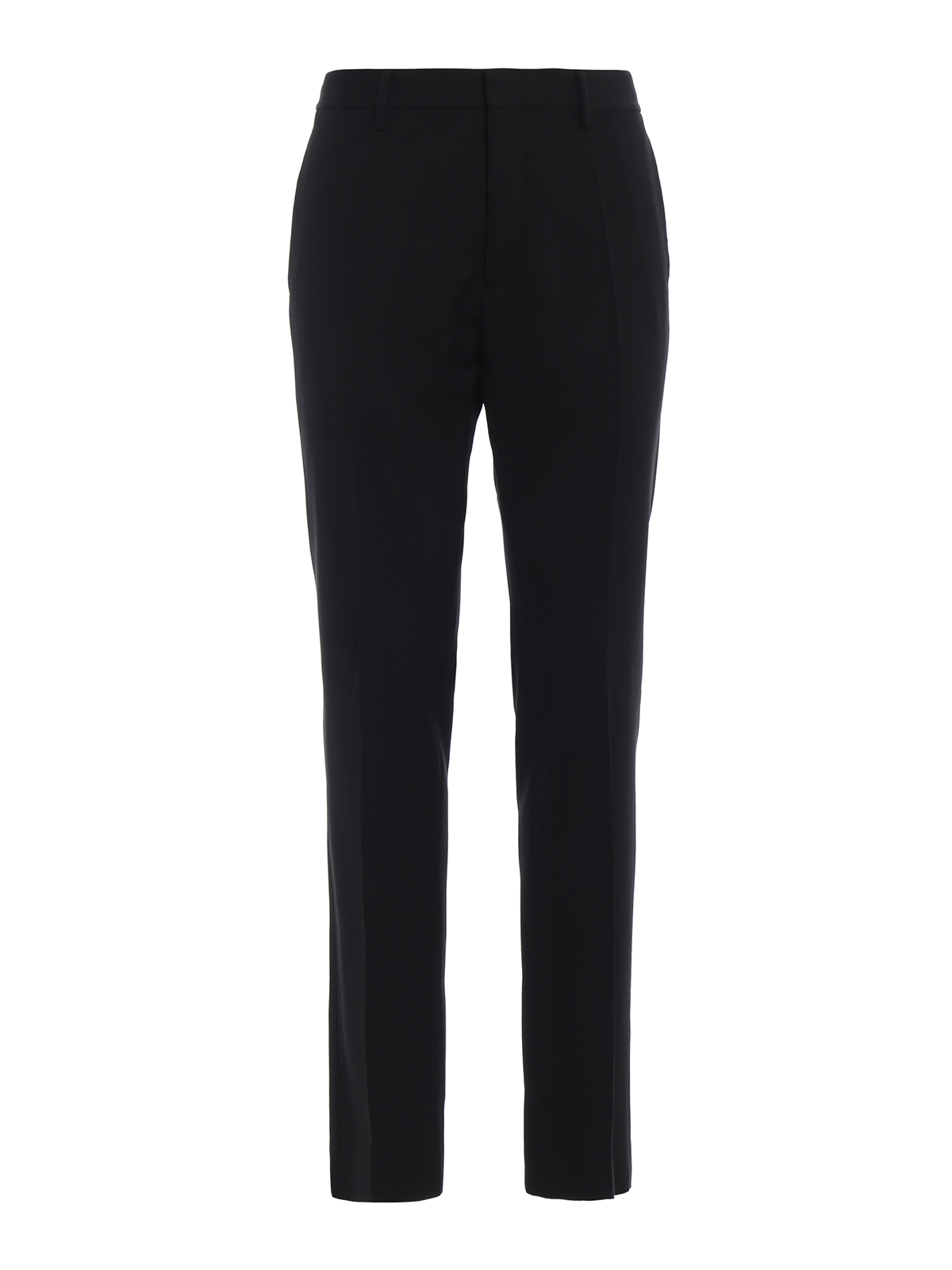 Dsquared2 Black Twill Wool Chino Trousers In Negro