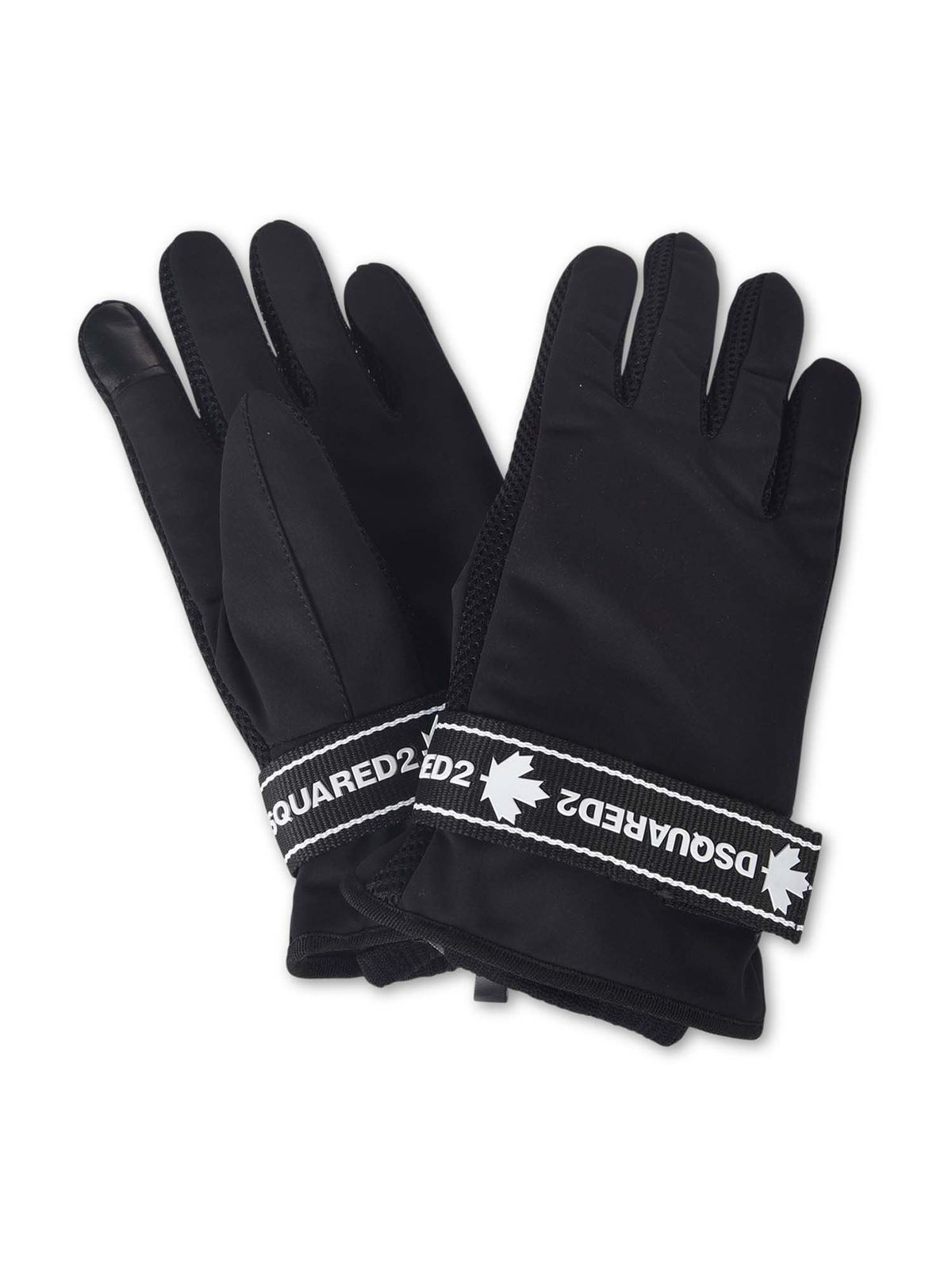 DSQUARED2 黒レザー手袋 Dsquared2 手袋 - 黒 - ブラック|GLM001111703502M436