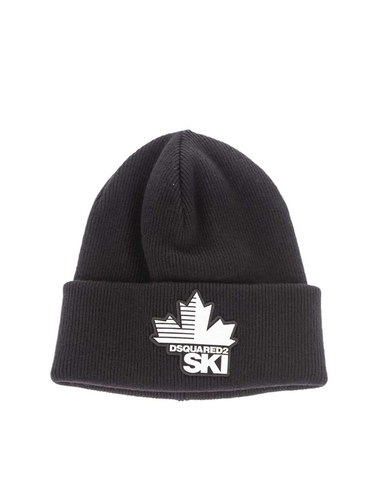Dsquared2 Ski beanie hat in black - Black|KNM000101W035042124