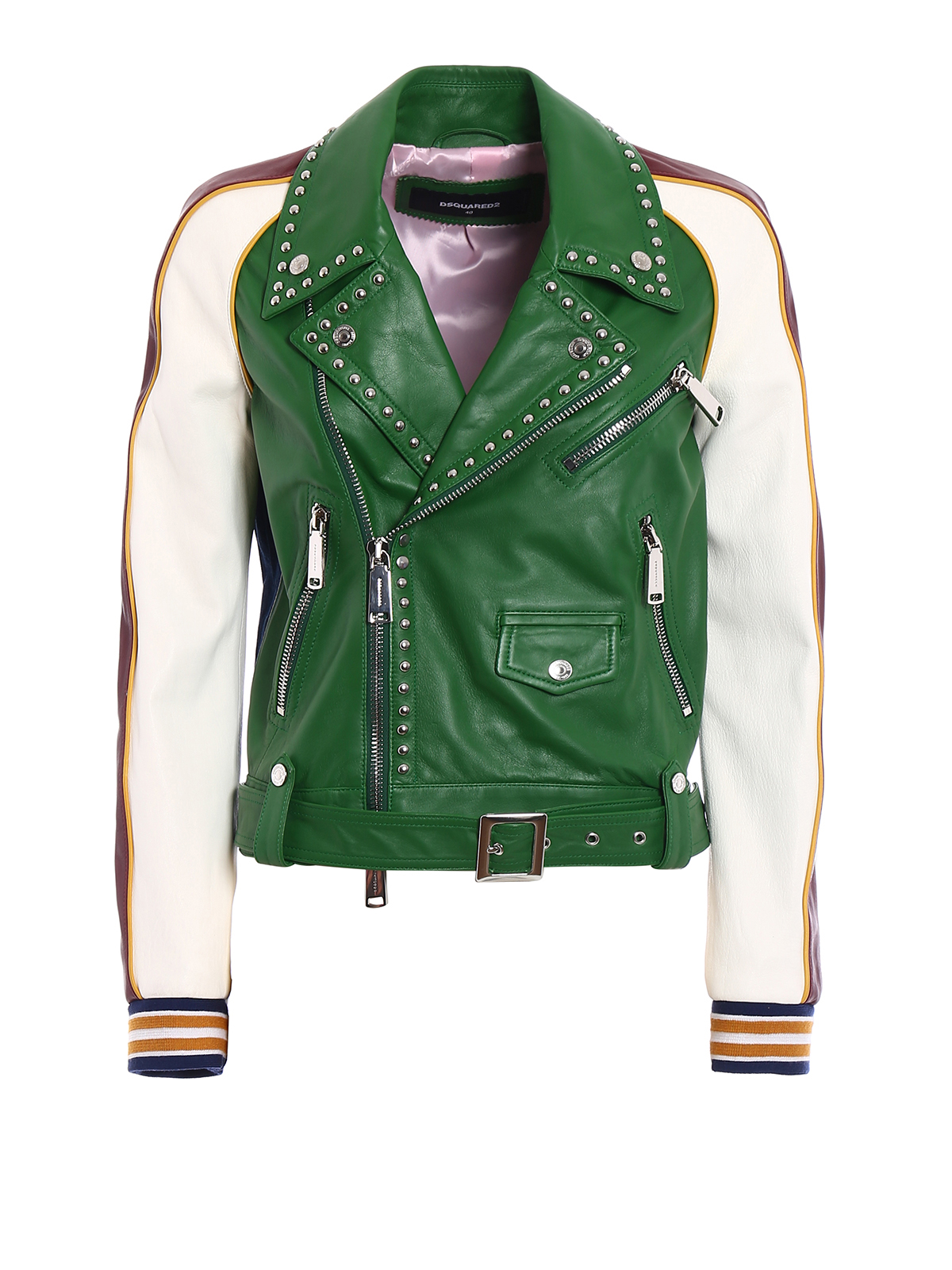 Dsquared green leather loaners Dsquared2 551 army green leather and nubuck sneakers  main image 4