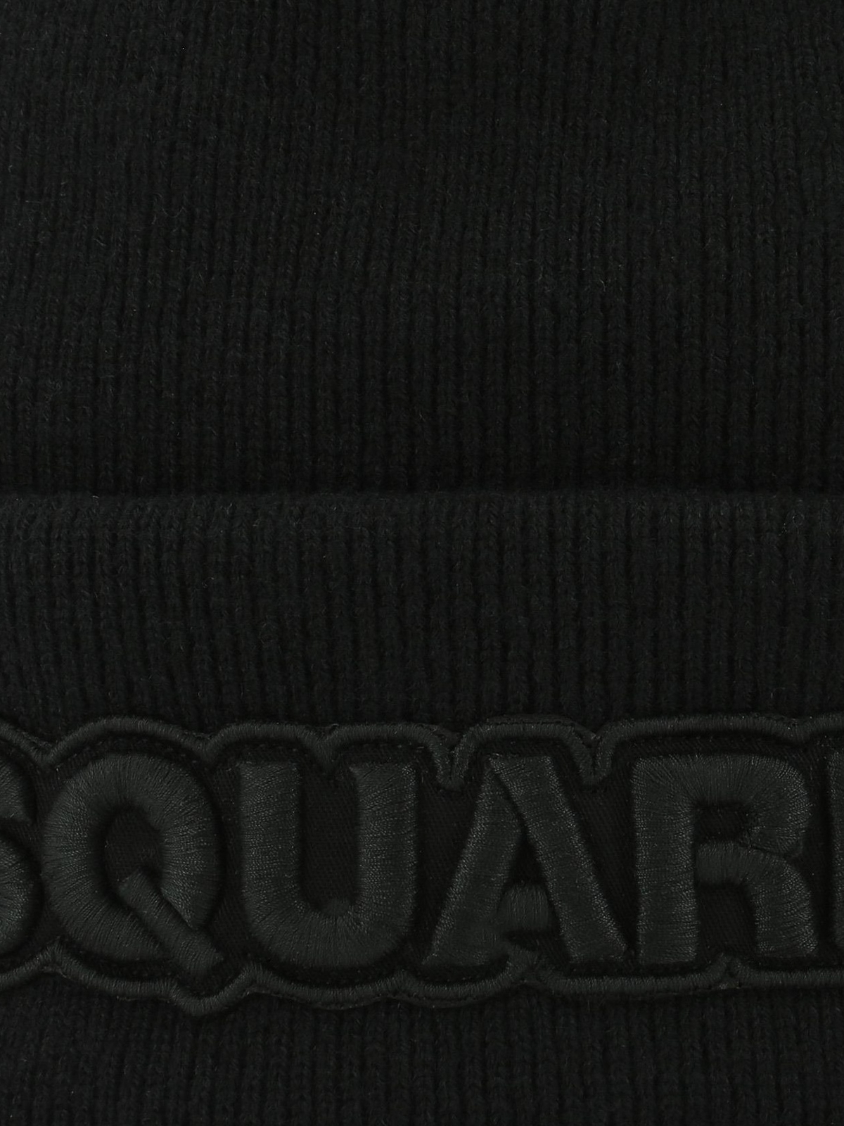 Shop Dsquared2 Black Ribbed Wool Beanie