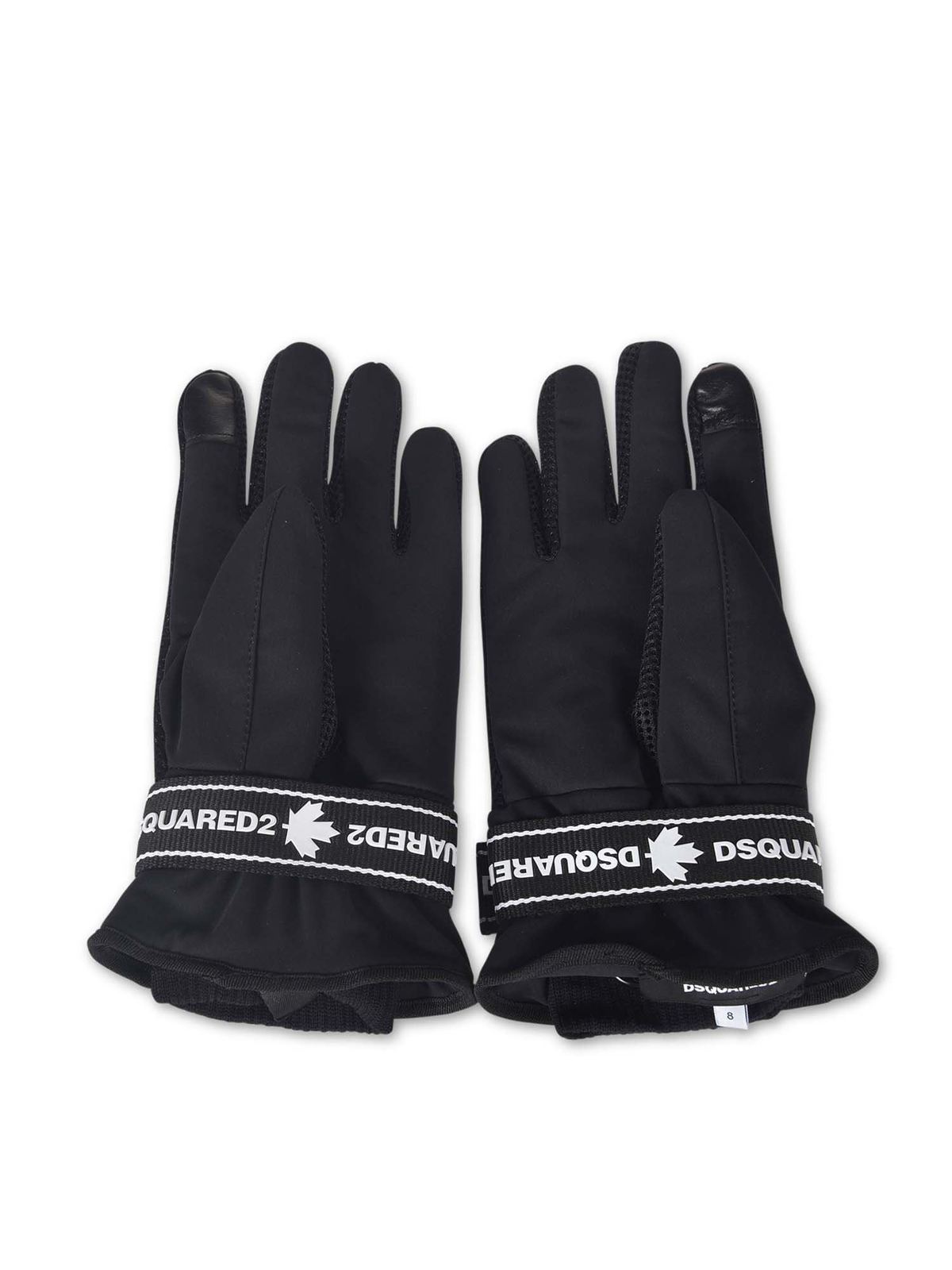 DSQUARED2 黒レザー手袋 Dsquared2 手袋 - 黒 - ブラック|GLM001111703502M436