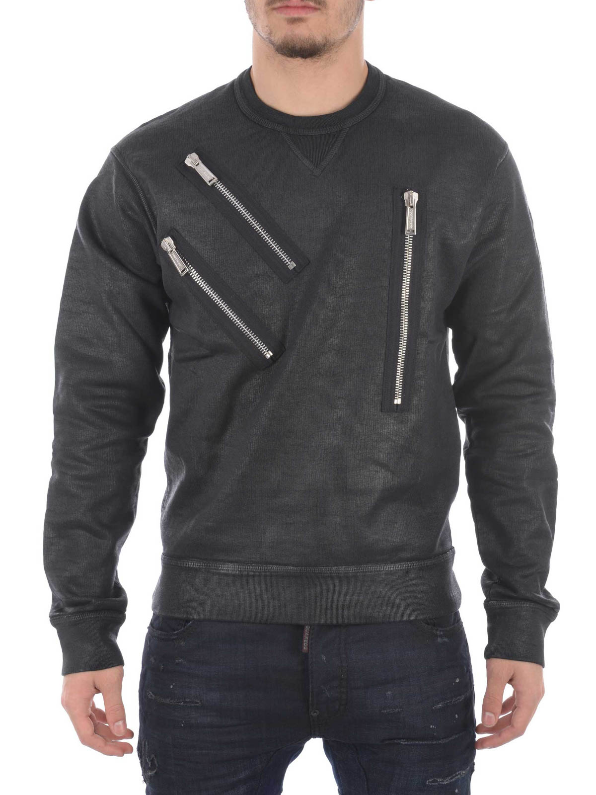 スウェット・トレーナー DSQUARED2 MARBLE DYED JERSEY SWEATSHIRT Marble Dyed With Vanish Spot Cypro Fit Sweatshirt