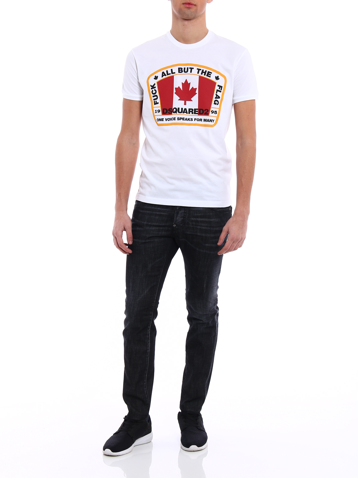Dsquared2 Canada flag printed white Tee S74GD0379S20694100