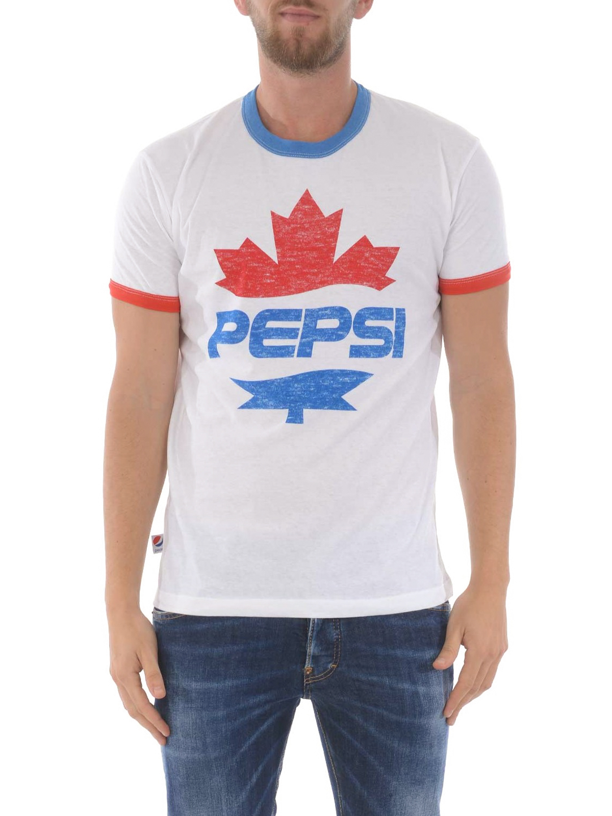 farvning Hilse Afskrække T-shirts Dsquared2 - Dsquared2 X Pepsi cotton T-shirt - S78GD0040S22507973