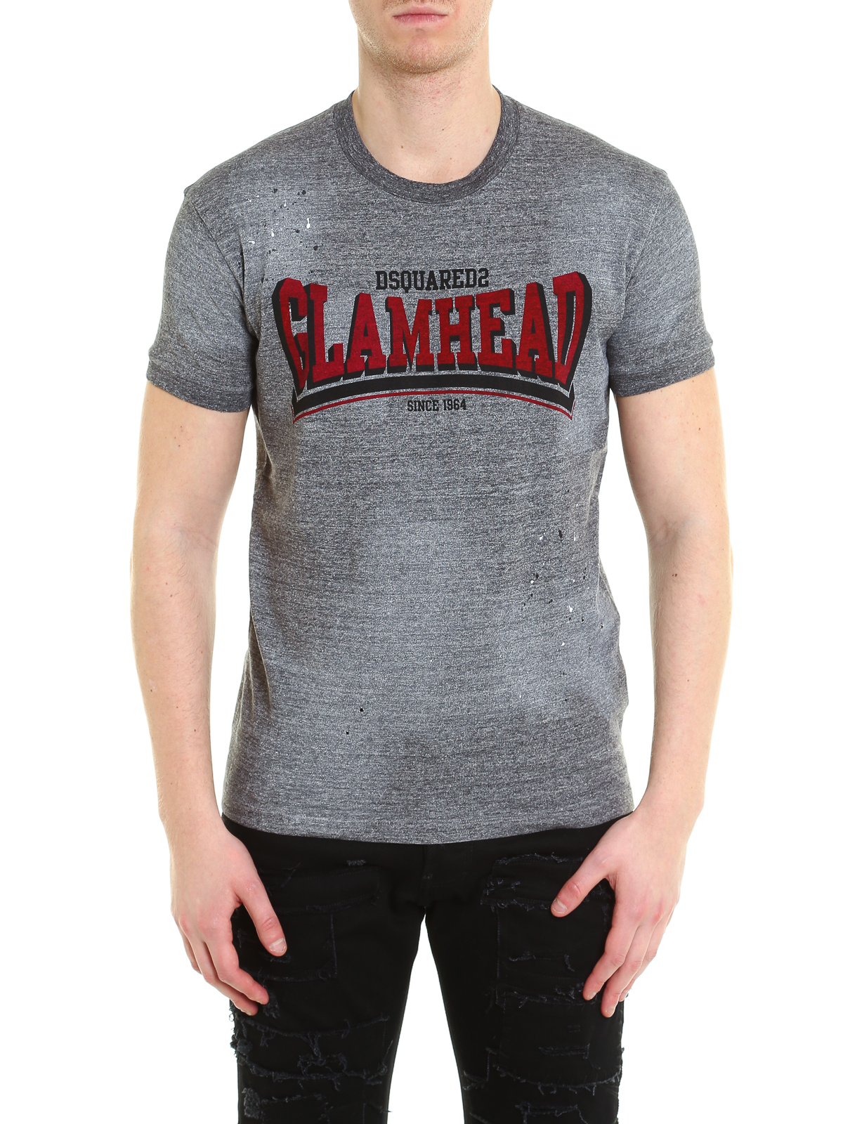 Dsquared2 Glamhead melange cotton stained Tee