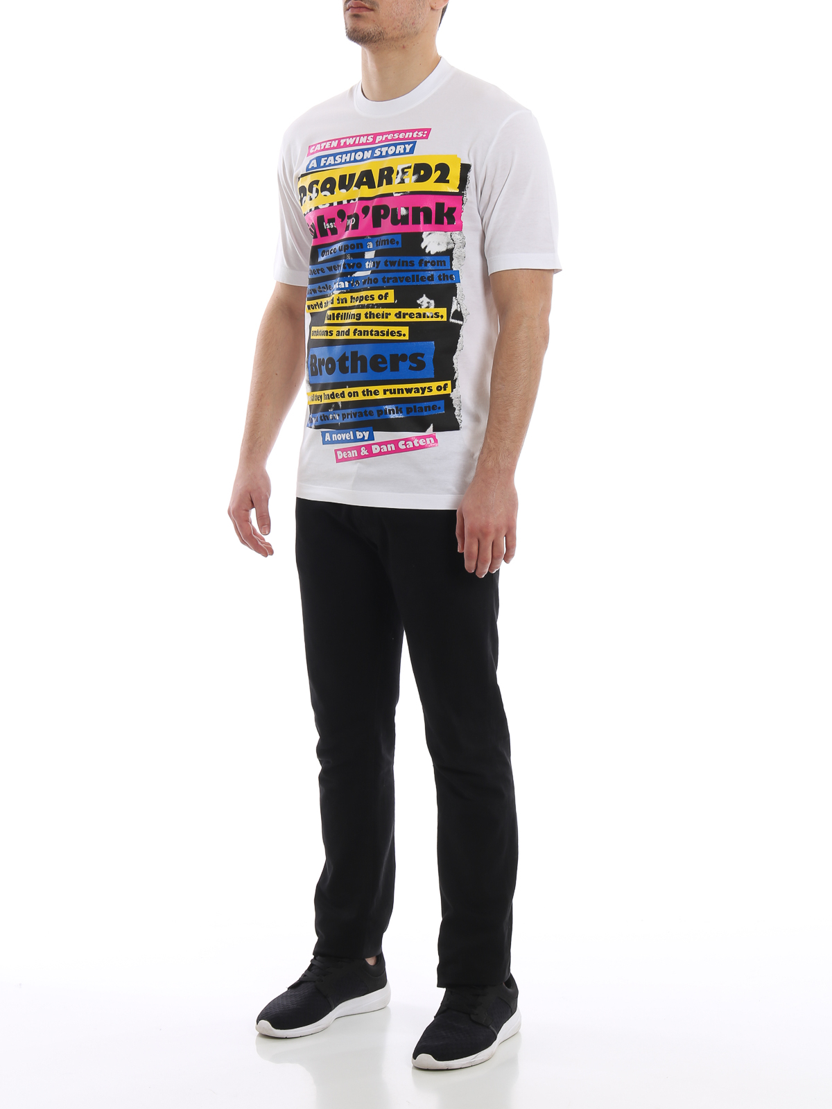 Dsquared2 Multicolor print white cotton T-shirt|S74GD0523S22427100
