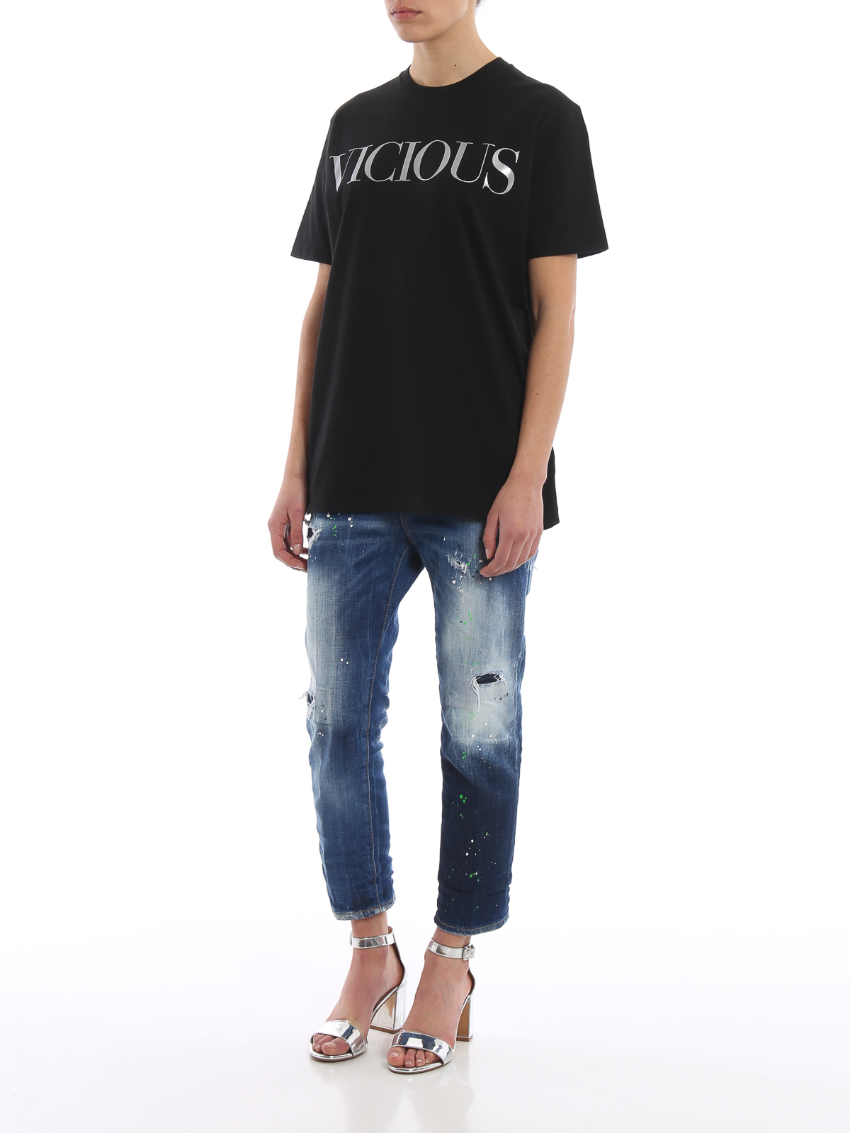 Dsquared2 Vicious print black T-shirt - Black|S75GC0996S22427900