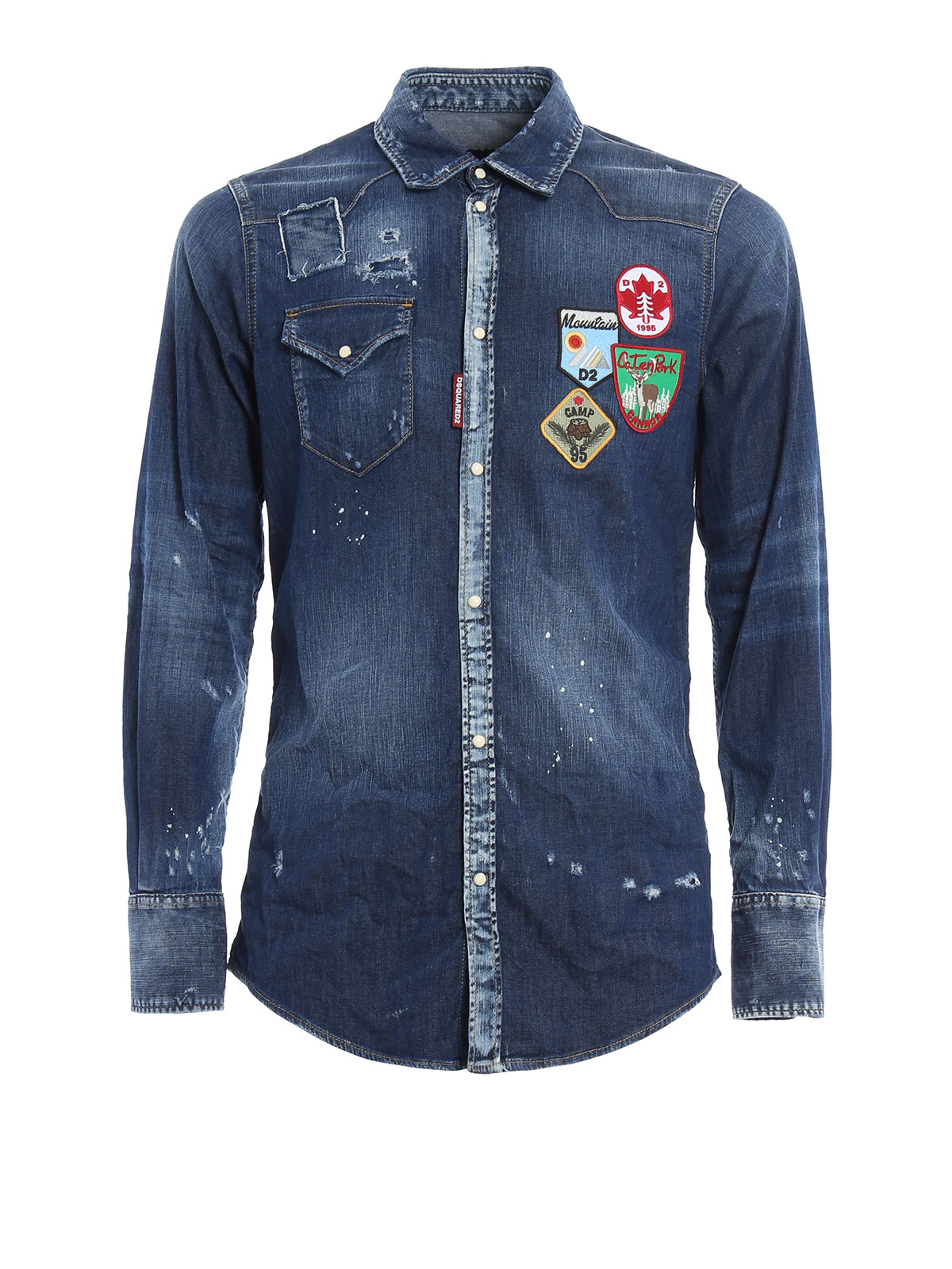 Shirts Dsquared2 - Patch detail denim shirt - S74DM0030S30341470